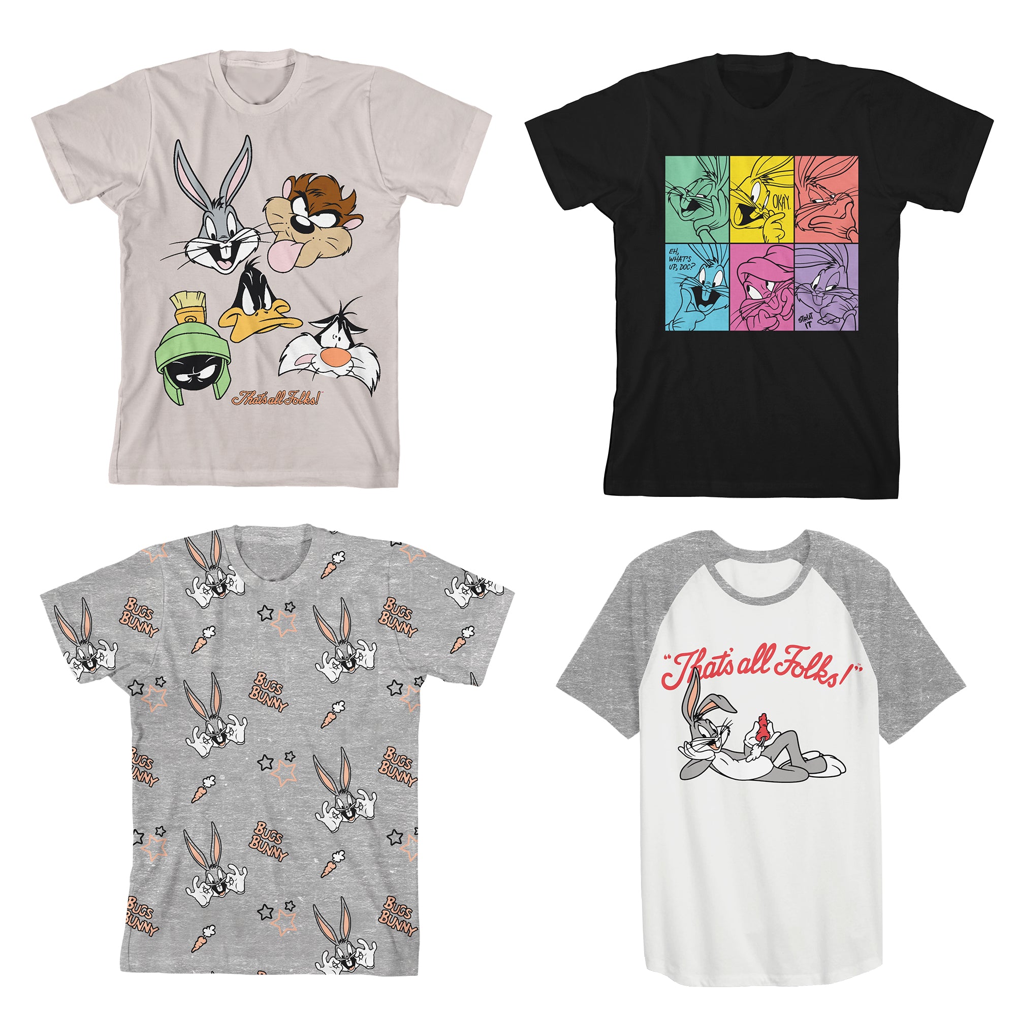 Looney Tunes Youth Boys 4- Pack Graphic Tees