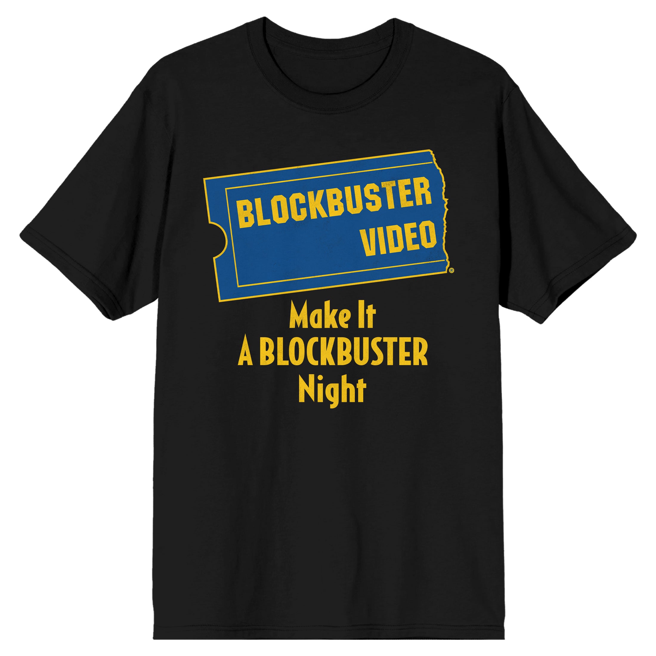 Make It A Blockbuster Night Retro Mens Black Short Sleeve Graphic Tee