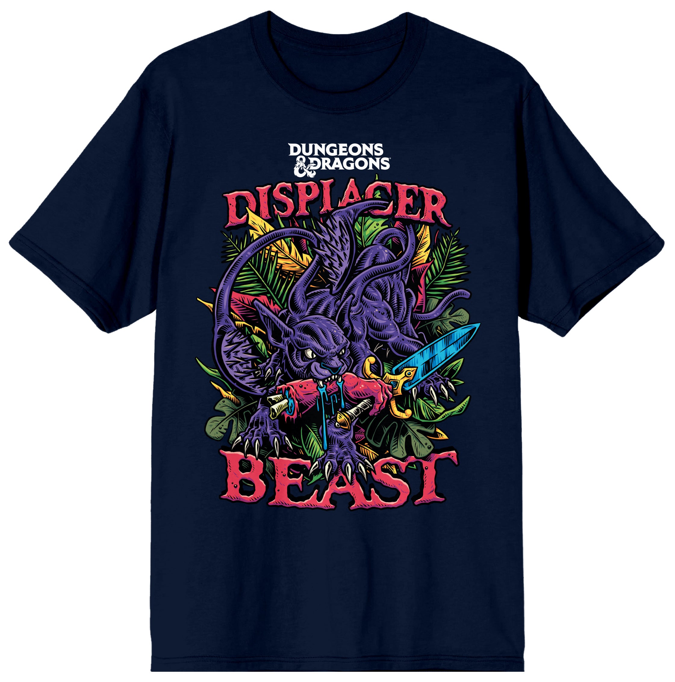 Dungeons & Dragons Game Displacer Beast Character Men's Navy Blue Graphic Tee