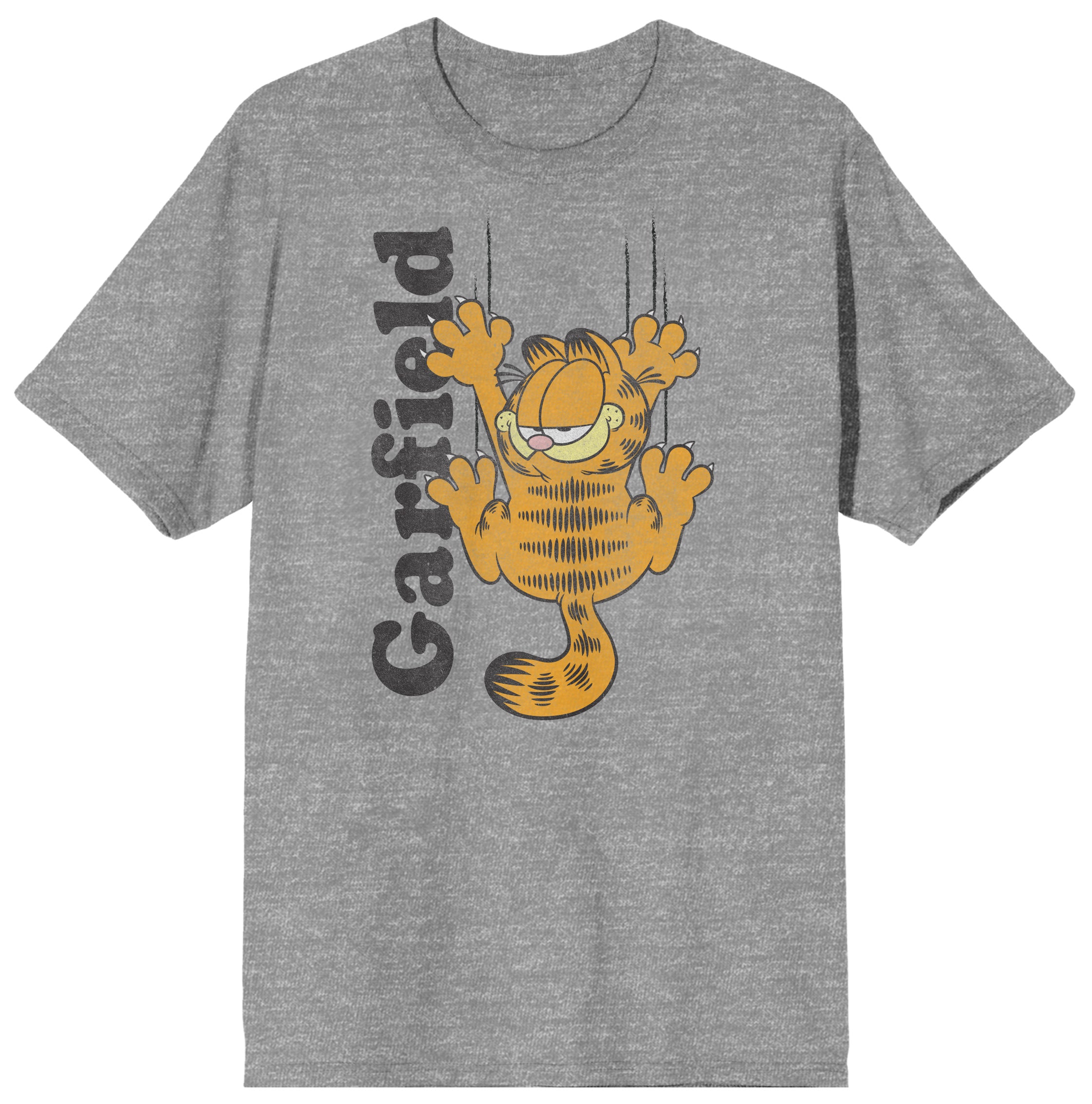 Garfield Claws and Logo Athletic Heather Graphic Tee
