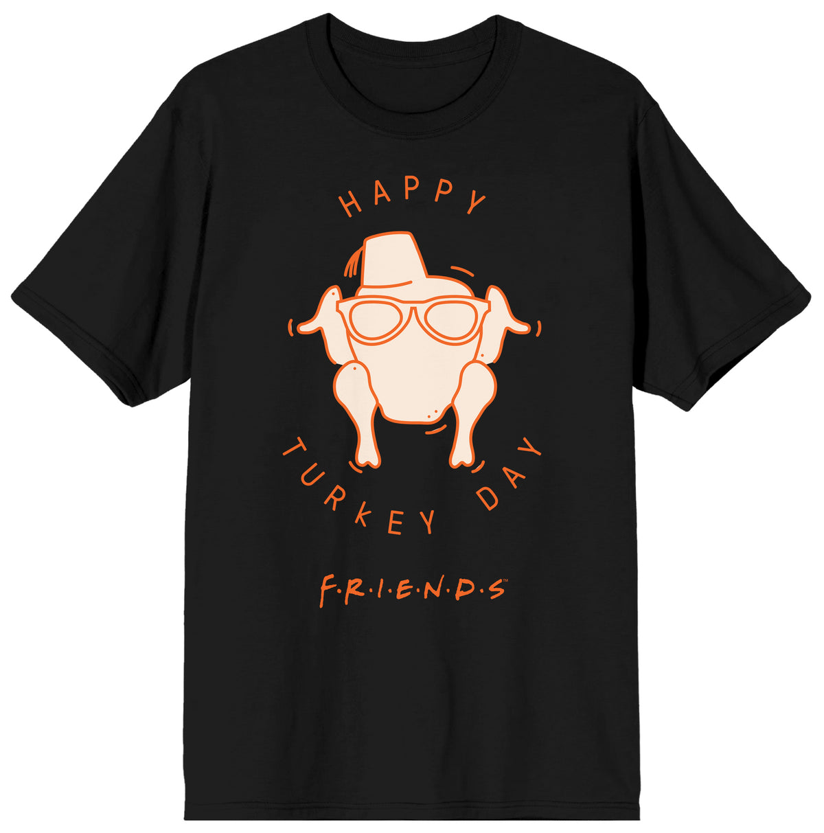 Friends Happy Turkey Day Black T-Shirt for Men