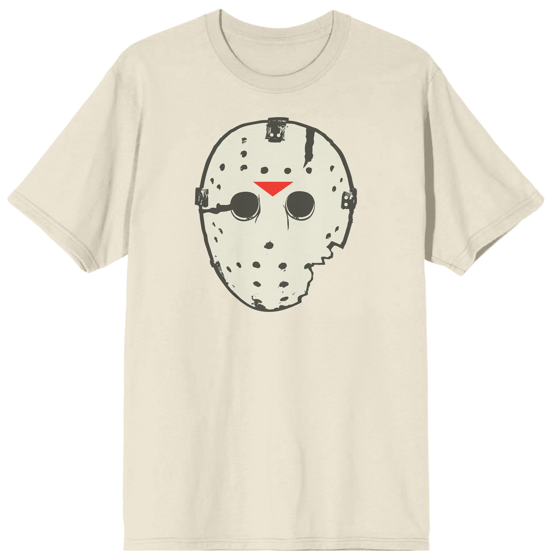 Men's Graphic Printed White T-shirt, Jason Mask