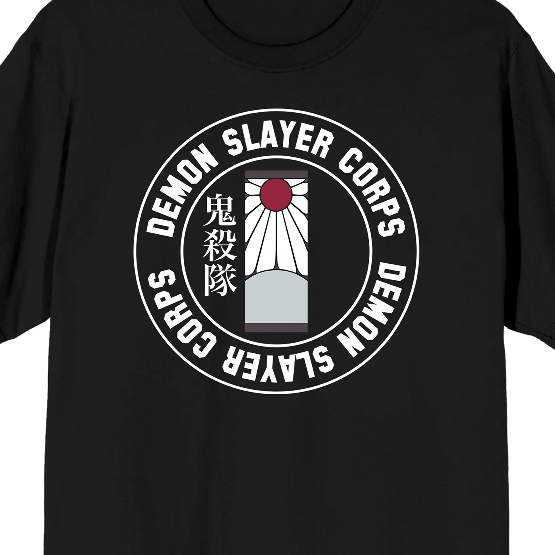 Demon Slayer Corps Logo Crew Neck Short Sleeve Men's Black Heavyweight Beefy T shirt