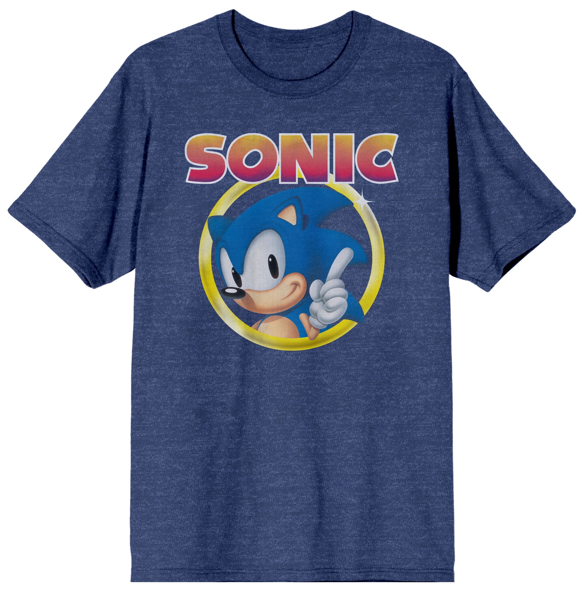 Sonic the Hedgehog Classic Character and Title Men's Graphic Tee