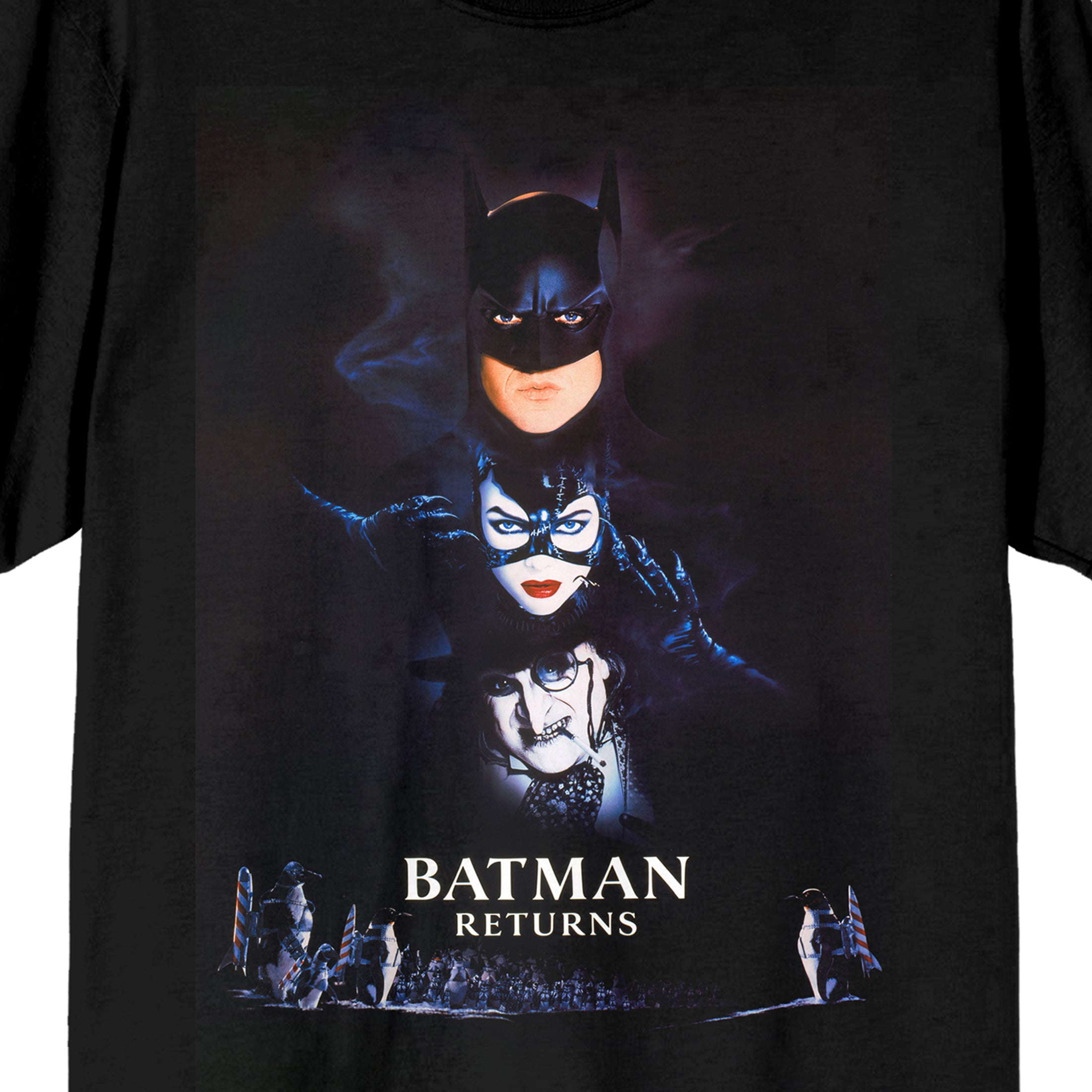 Batman Returns Movie Poster Art Men's Black Crew Neck Short Sleeve T-shirt