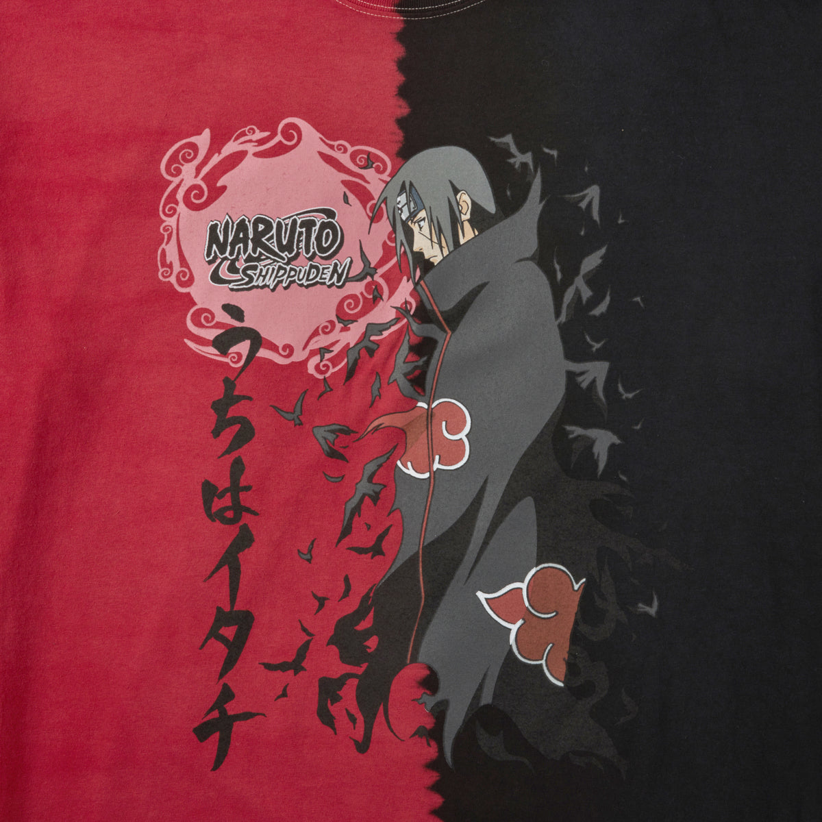Naruto Shippuden Sasuke Akatsuki Split Dye Short Sleeve Tee
