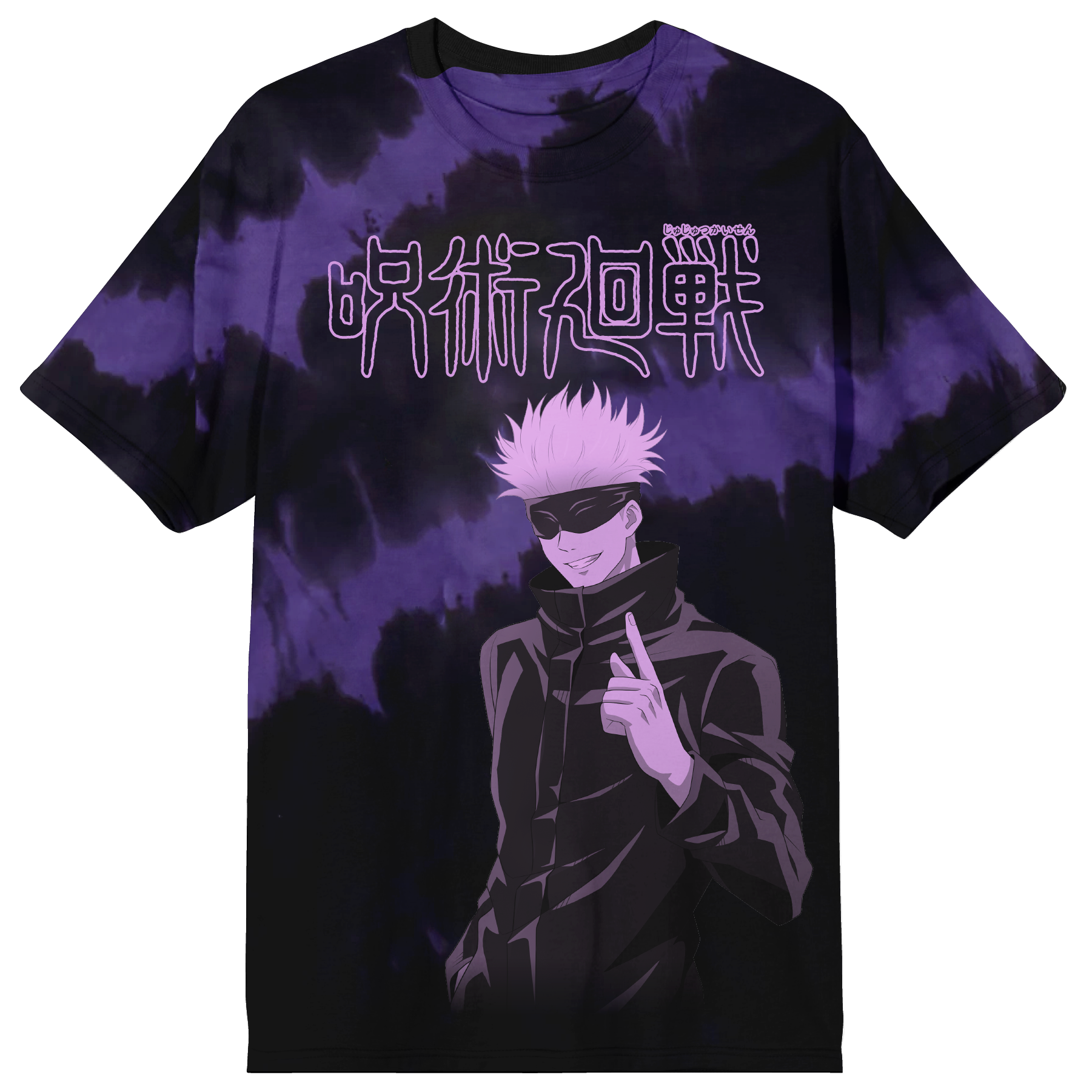 Jujutsu Kaisen Gojo Monochromatic Logo Purple Wash Tee