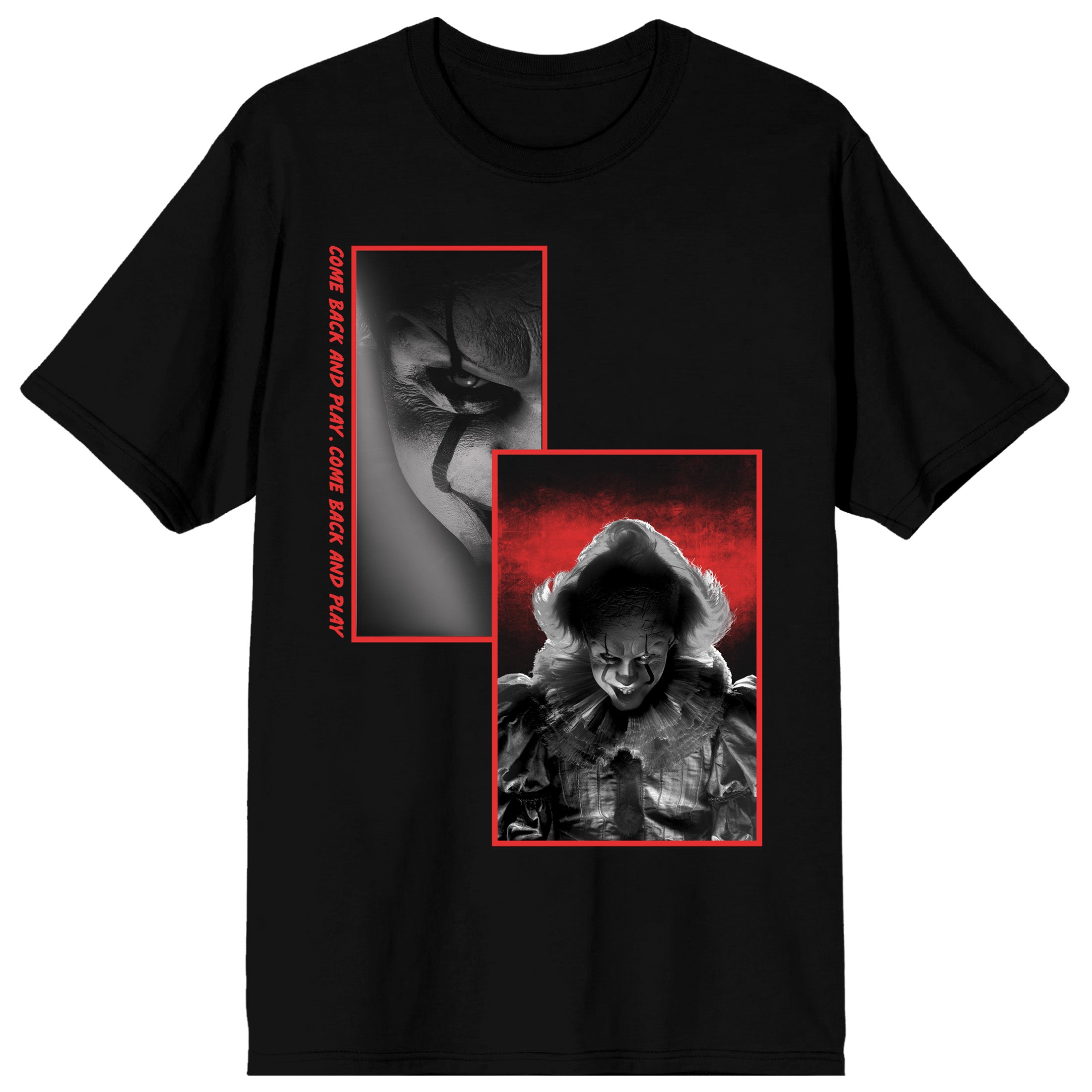 It Chapter 2 Movie 2019 Pennywise Screengrabs Crew Neck Short Sleeve Men's Black T-shirt