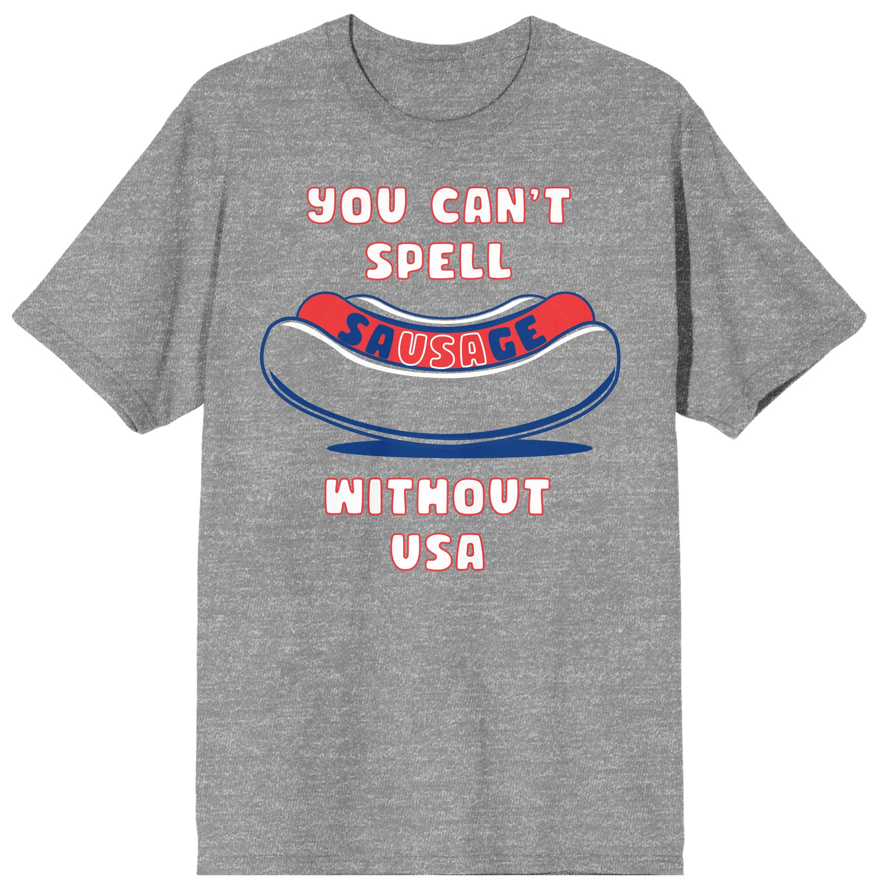 Americana You Can't Spell Sausage Without USA Men's Gray Heather T-Shirt