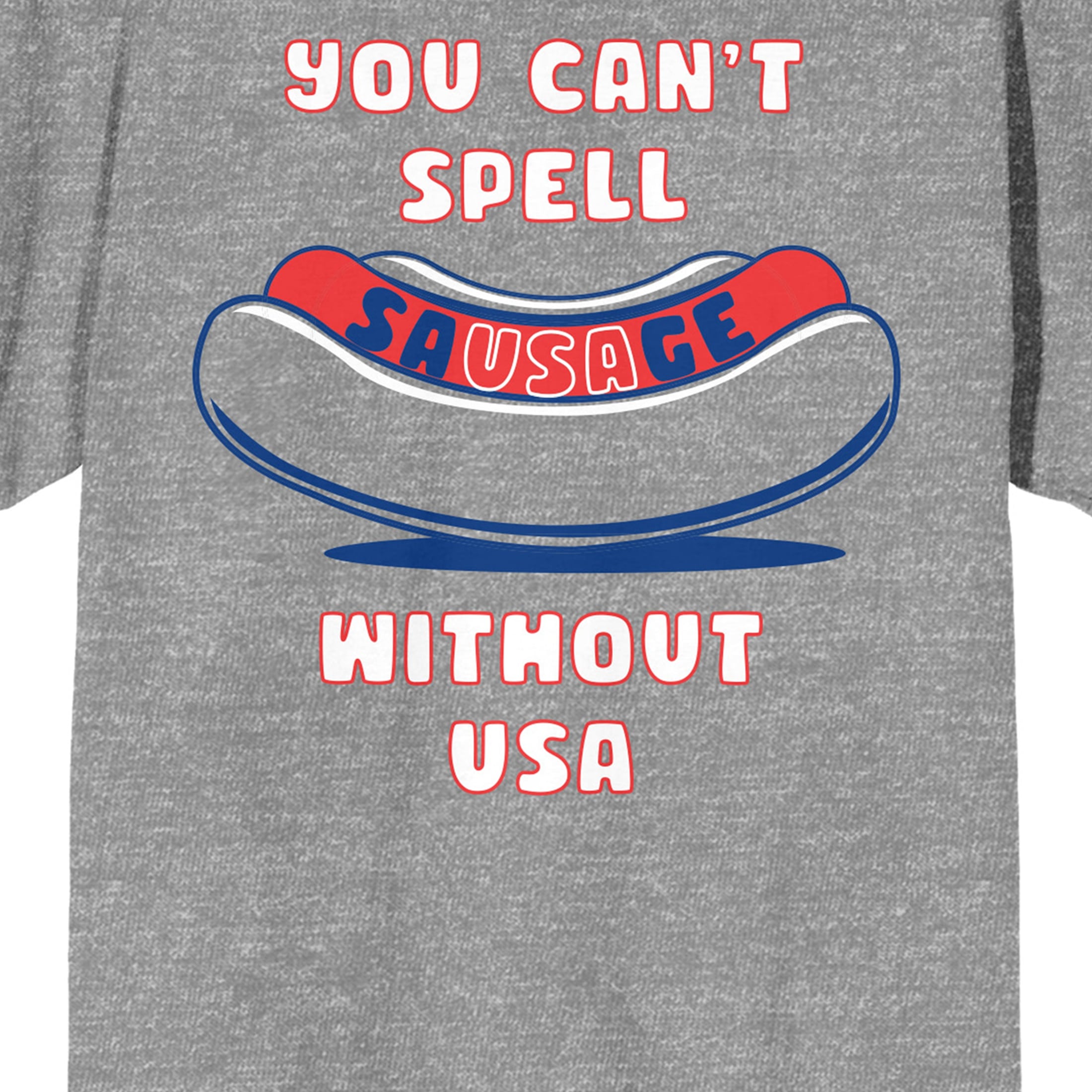 Americana You Can't Spell Sausage Without USA Men's Gray Heather T-Shirt