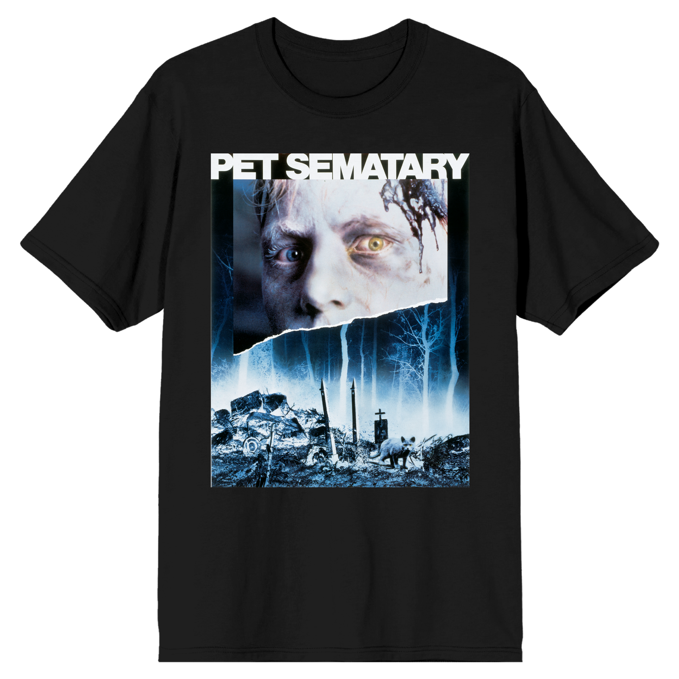 Pet Sematary Movie Poster Crew Neck Short Sleeve Men's Black T-shirt