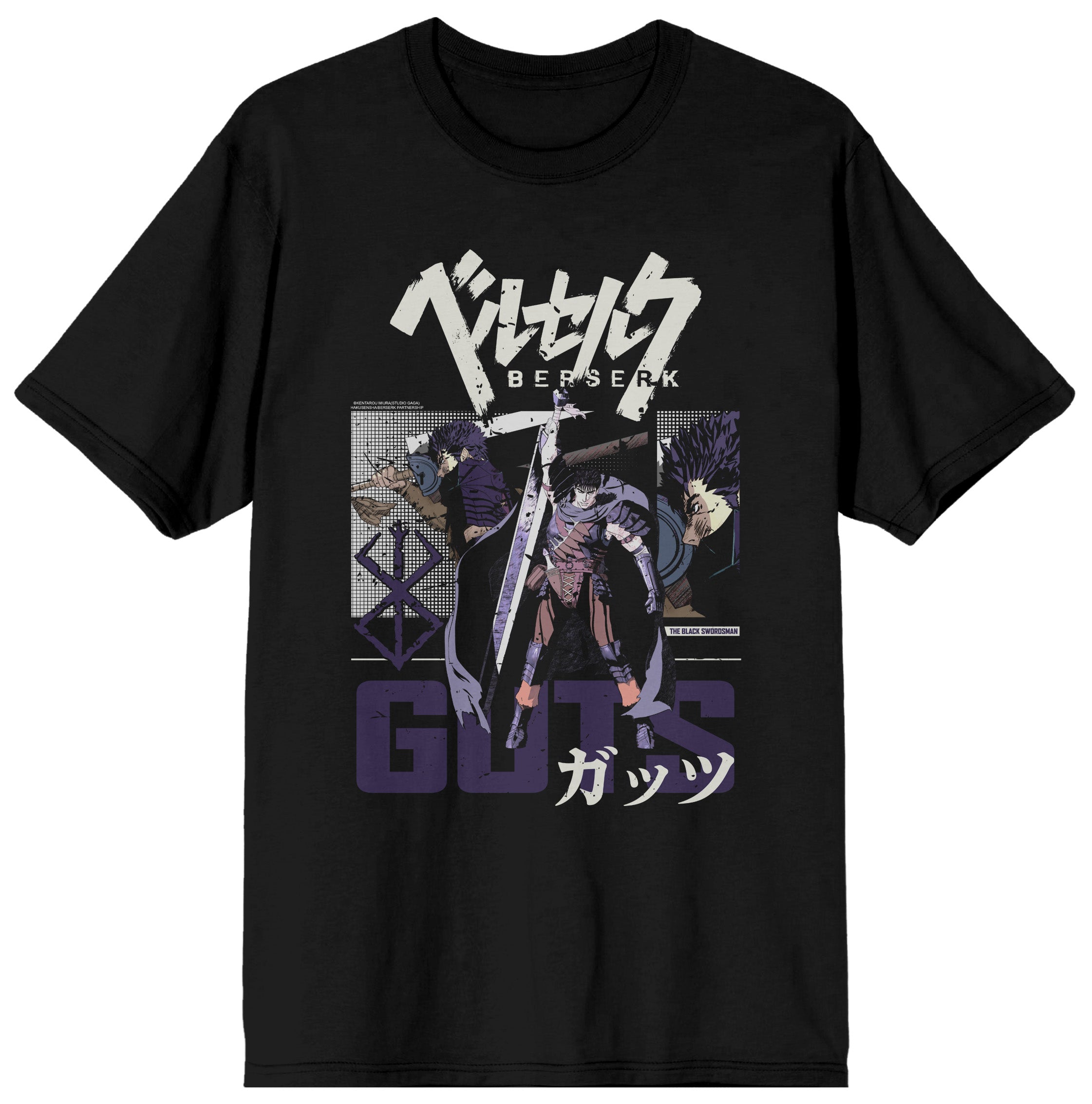 Berserk Guts Slick Squad Kanji Men's Black Short Sleeve Tee