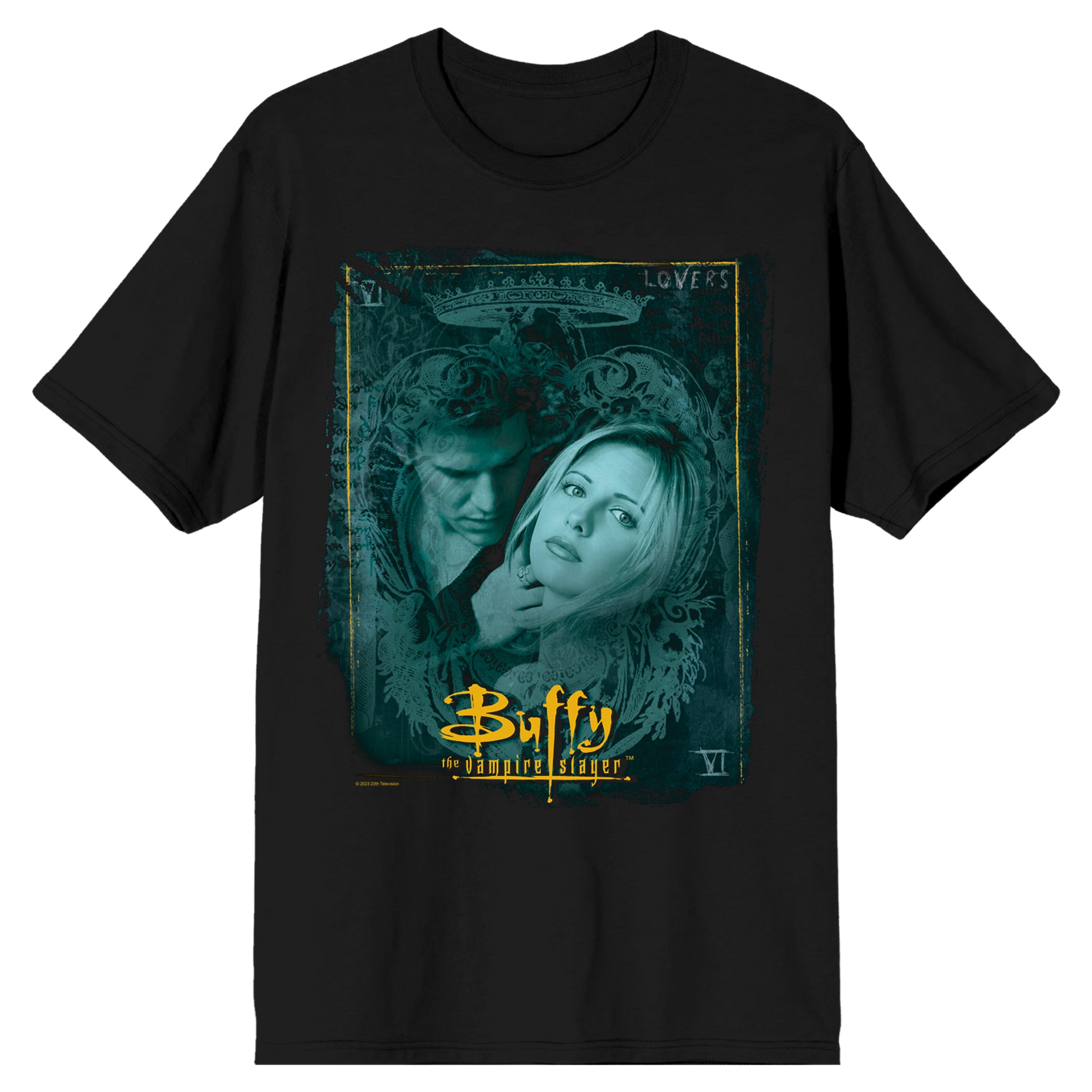 Buffy The Vampire Slayer Buffy Anne & Angel Crew Neck Short Sleeve Men's Black T-shirt
