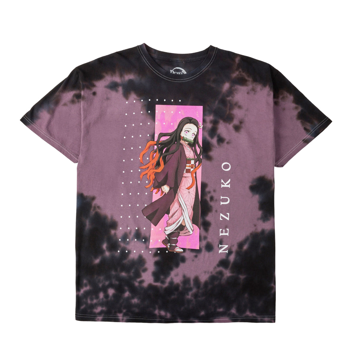Demon Slayer Nezuko Purple Wash Graphic Tee Shirt for Men