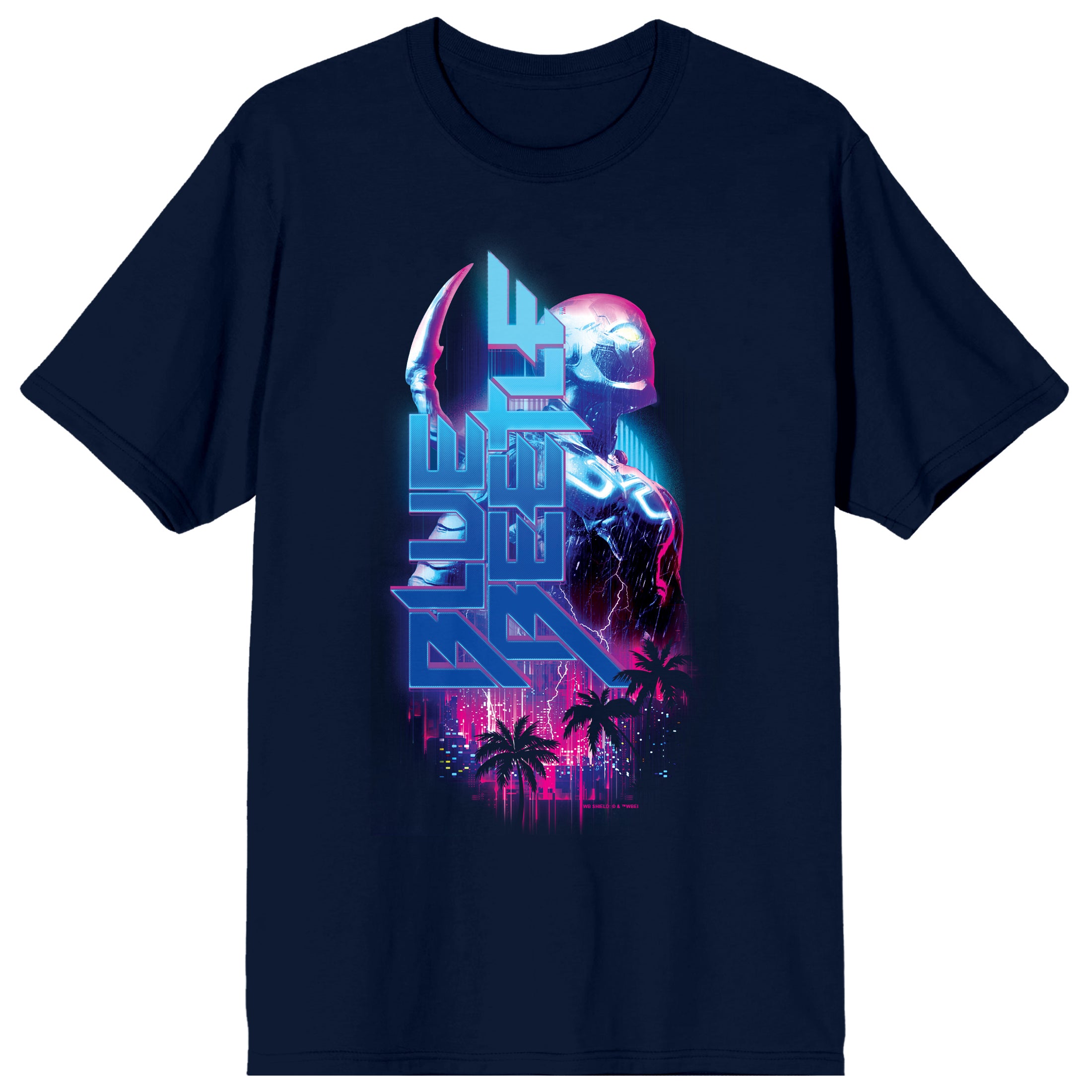 Blue Beetle Hero & Logo Crew Neck Short Sleeve Navy Men's T-shirt