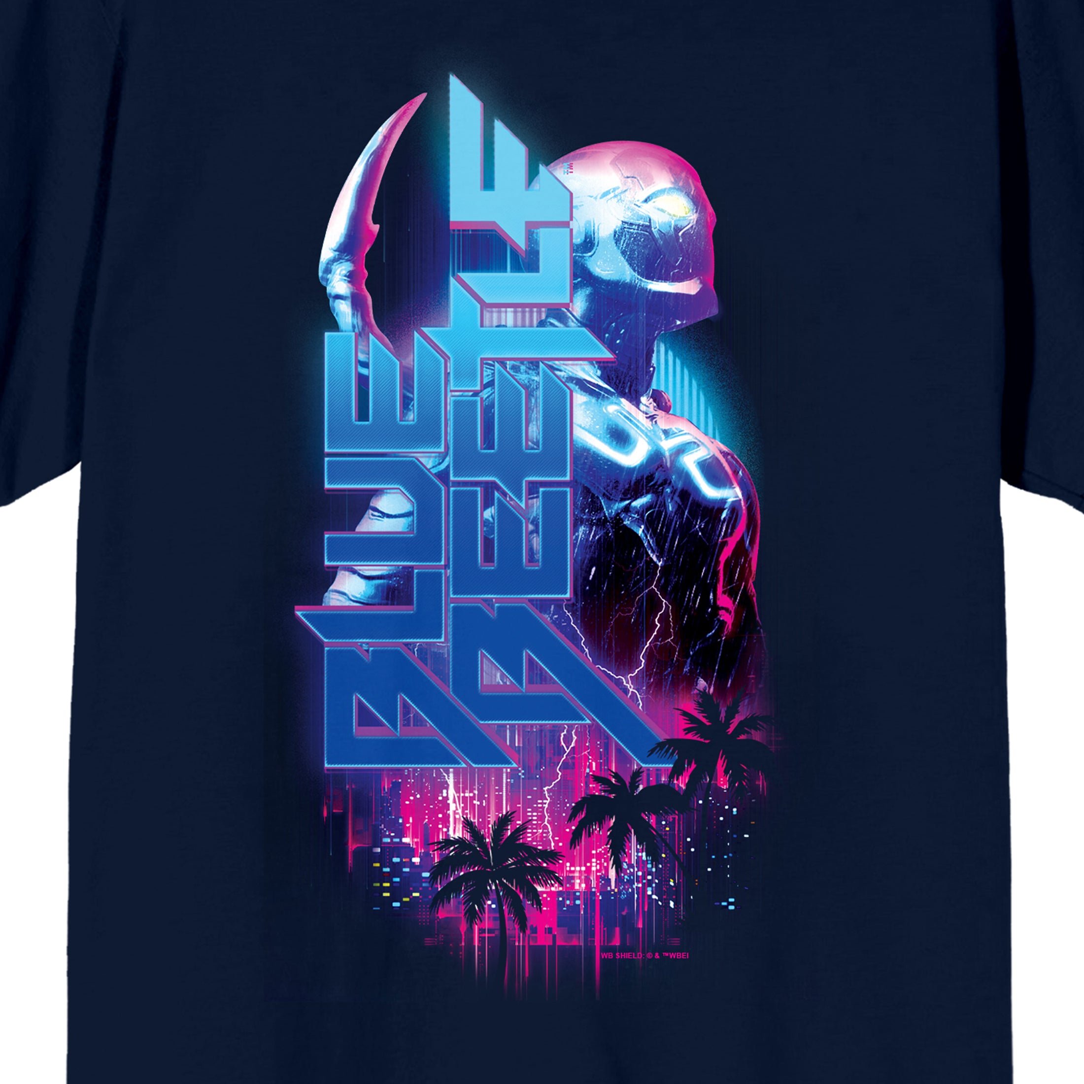Blue Beetle Hero & Logo Crew Neck Short Sleeve Navy Men's T-shirt