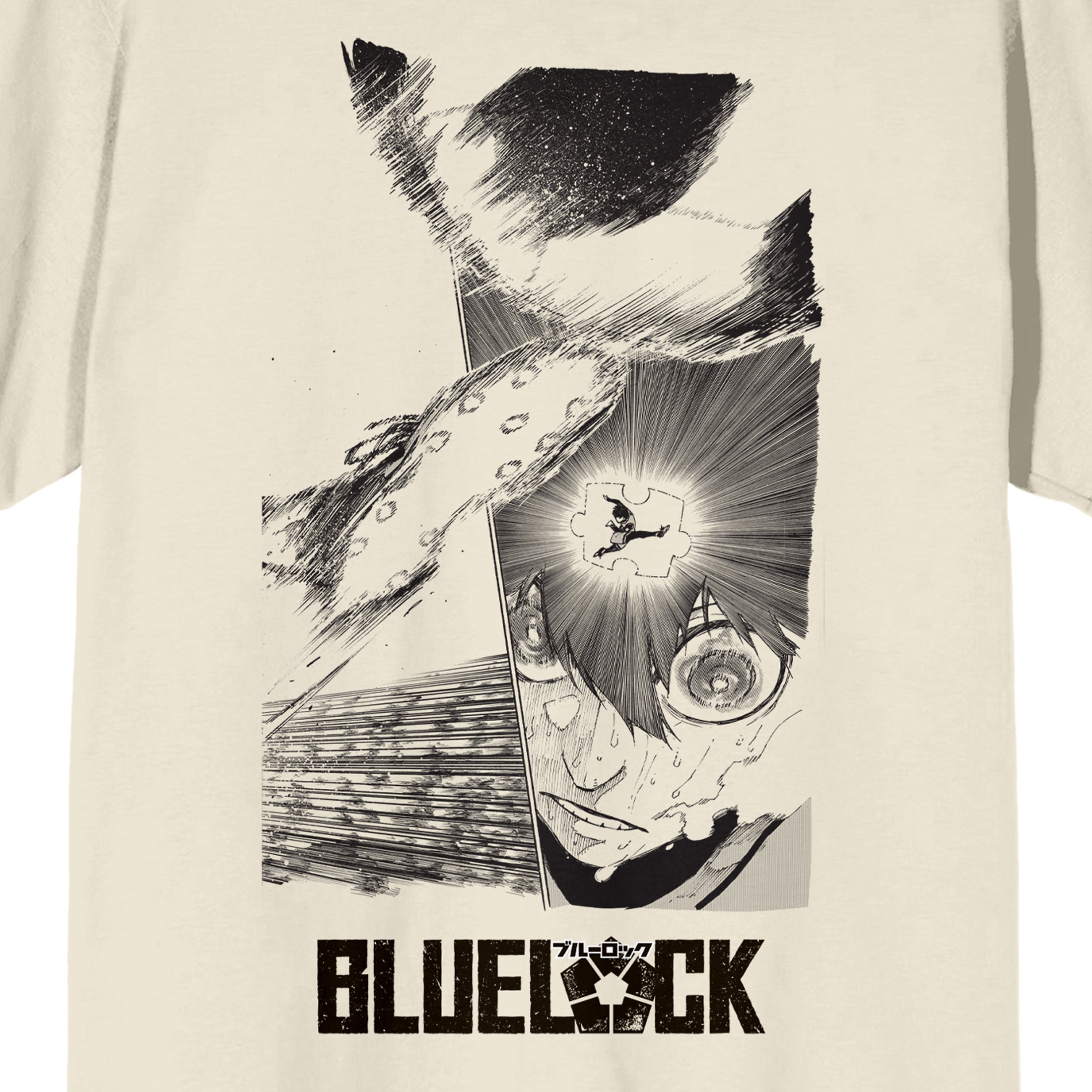 Blue Lock Manga Isagi Vision Crew Neck Short Sleeve Natural Men's T-shirt