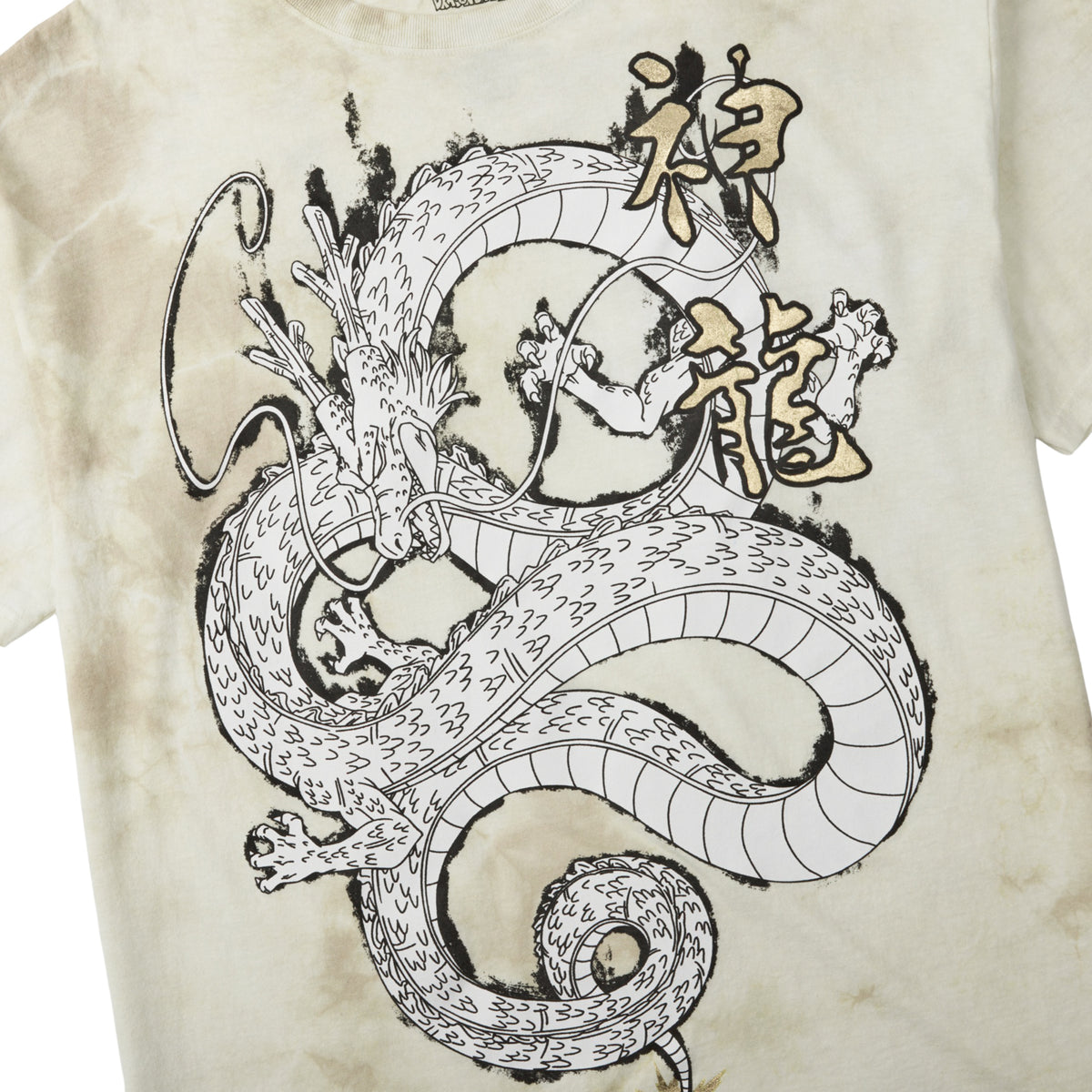 Dragon Ball Z Oversize Dragon Foil Kanji Wash Tee for Men