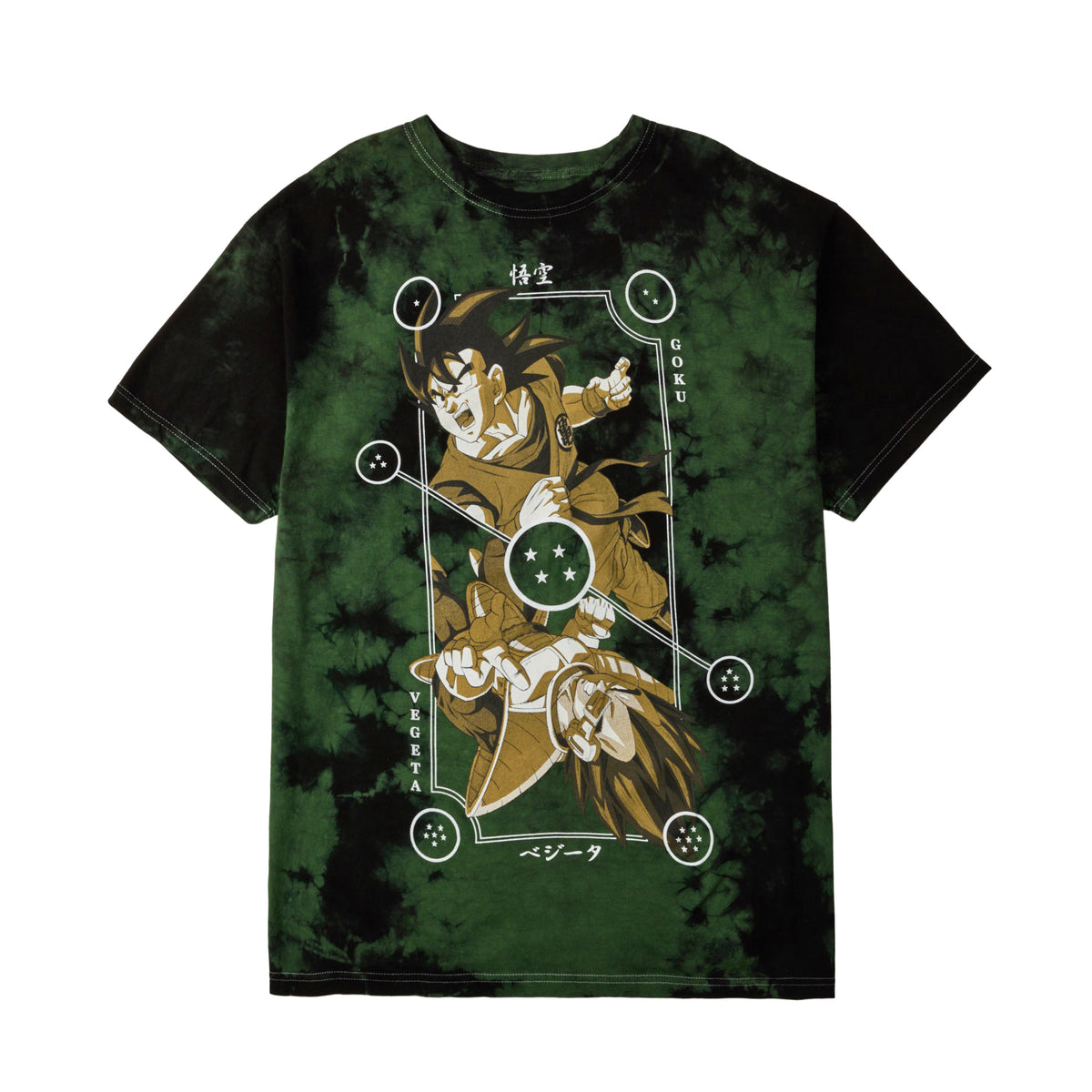 Dragon Ball Z Goku Vegeta Playing Card Wash Tee Shirt for Men
