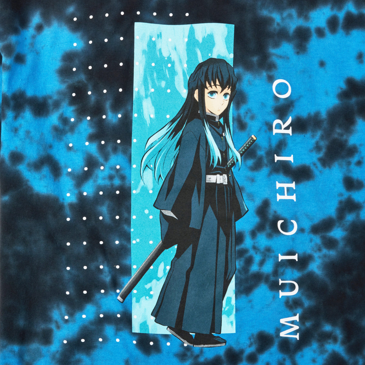 Demon Slayer Muichiro Blue Wash Graphic Tee Shirt for Men