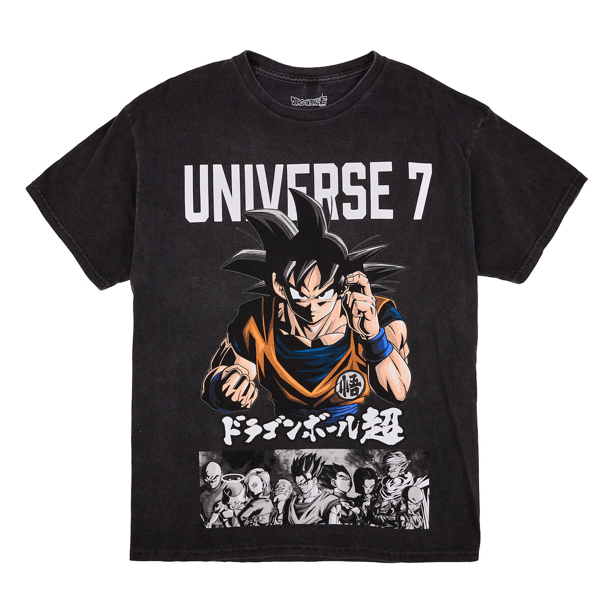 Dragon Ball Super Oversized Universe 7 Goku Crew Neck Short Sleeve Men's Black T-shirt