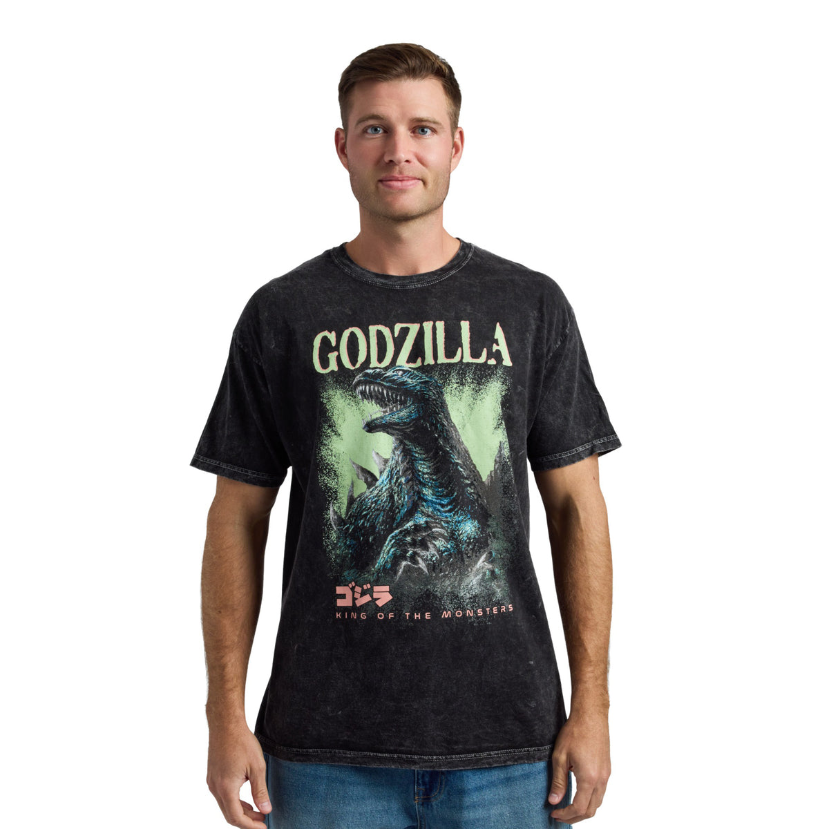 Godzilla King Of The Monsters Mineral Wash Tee For Men