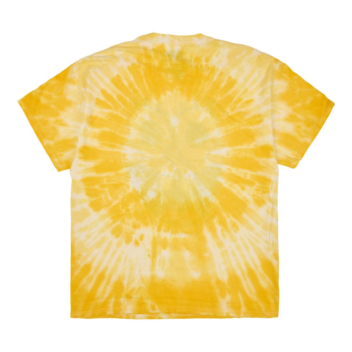 Spongebob Squarepants Big Face Spongebob Men's Yellow Spiral Wash Crew Neck Short Sleeve T-shirt