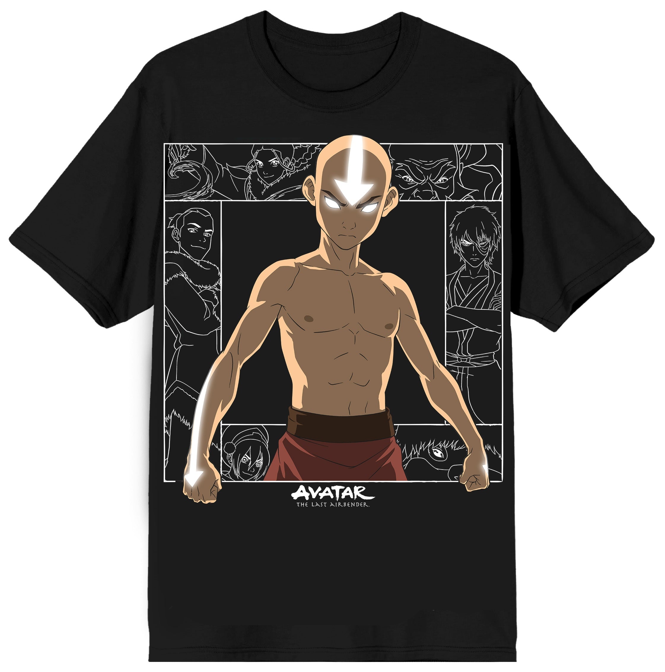 Avatar: The Last Airbender Glowing Aang Men's Black Short Sleeve Tee