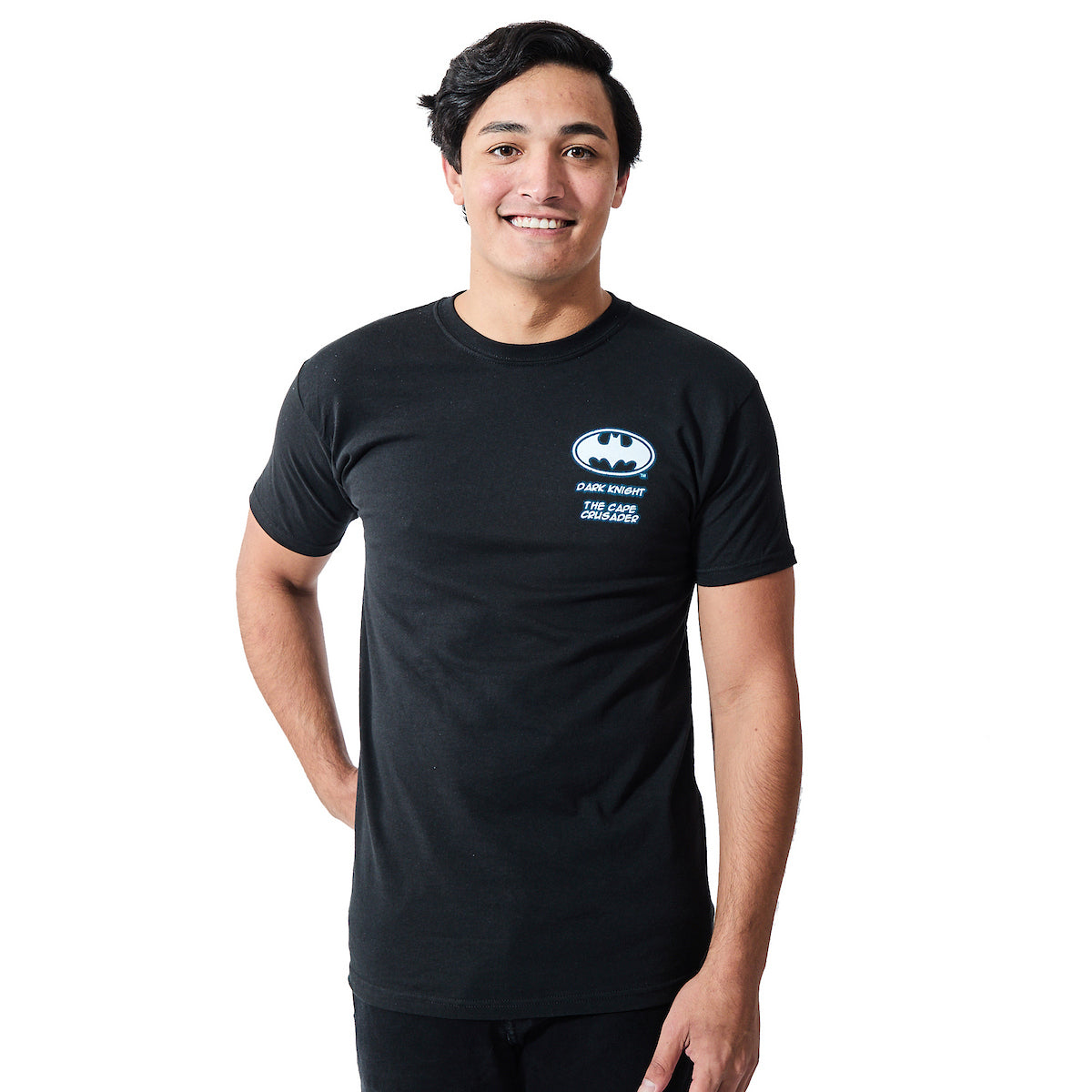 Batman Fighting Dragon Men's Black Crew Neck Short Sleeve T-shirt