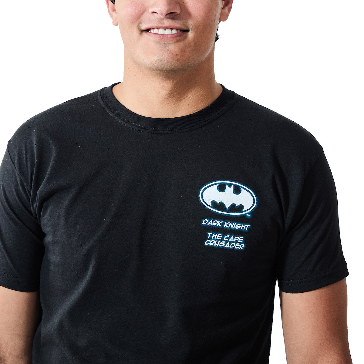Batman Fighting Dragon Men's Black Crew Neck Short Sleeve T-shirt