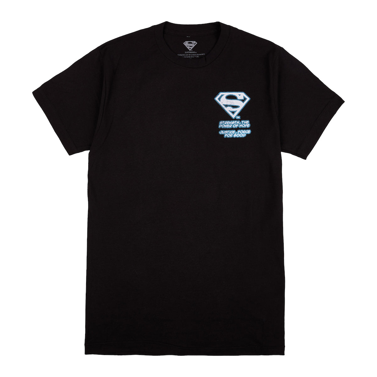Superman Lightning Oversized Graphic Men's Black Crew Neck Short Sleeve T-shirt