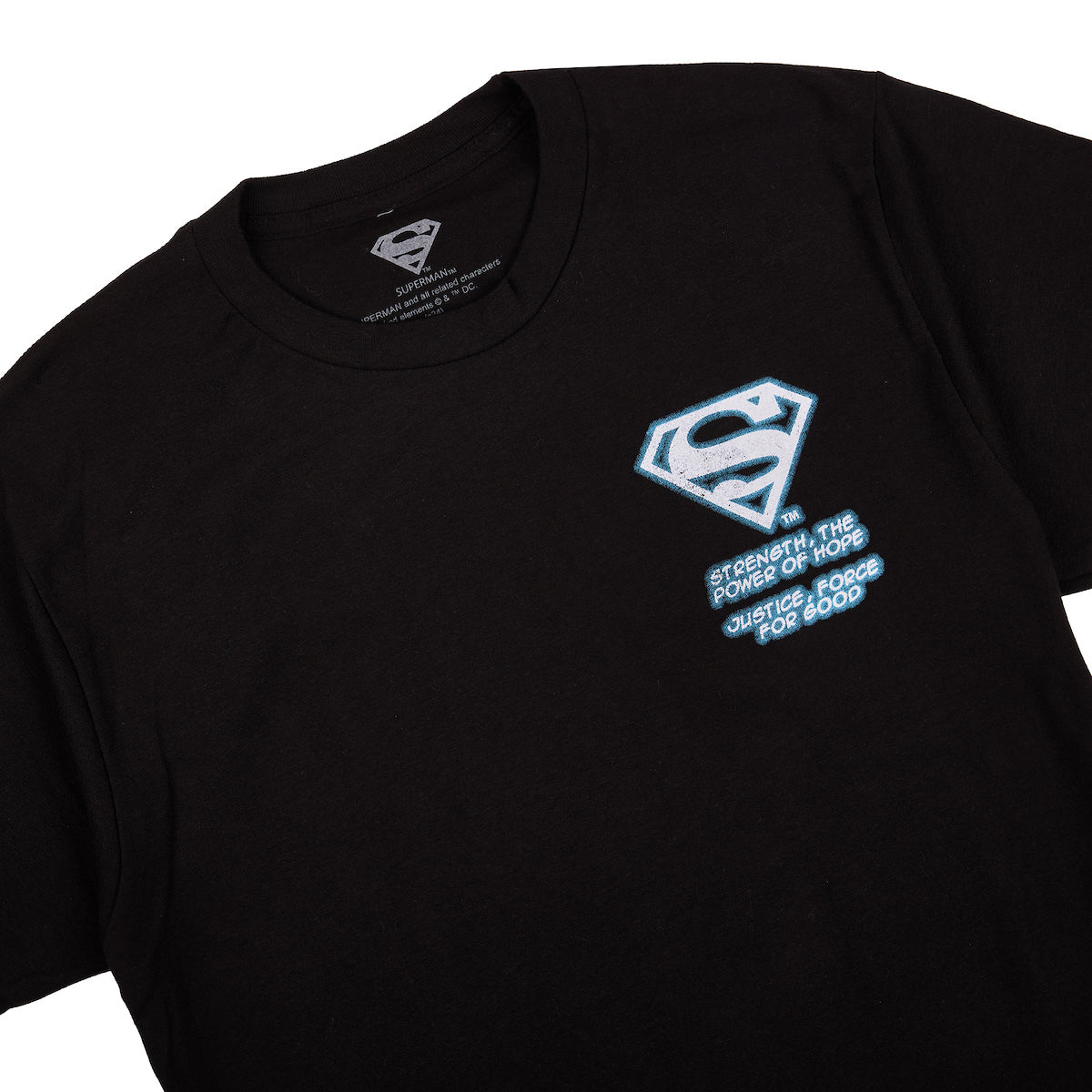 Superman Lightning Oversized Graphic Men's Black Crew Neck Short Sleeve T-shirt