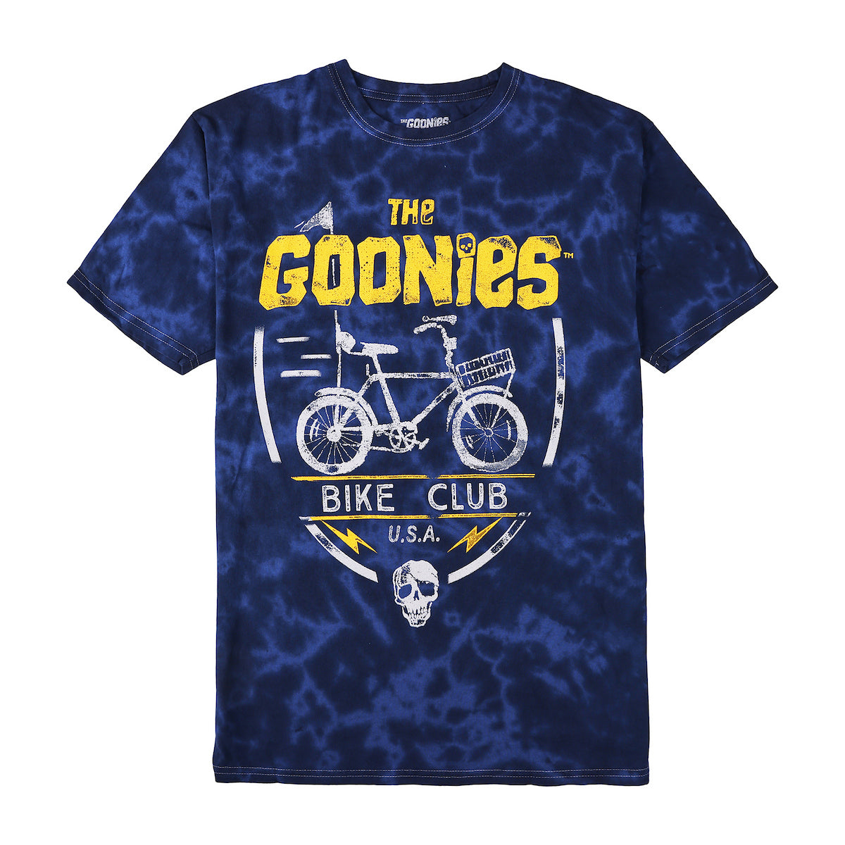 Goonies Bike Club Men's Navy Tie Dye Crew Neck Short Sleeve T-shirt
