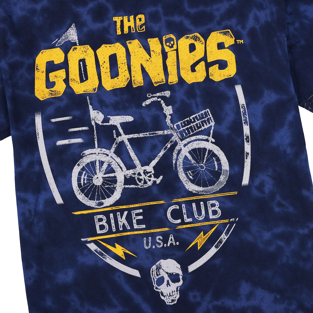 Goonies Bike Club Men's Navy Tie Dye Crew Neck Short Sleeve T-shirt