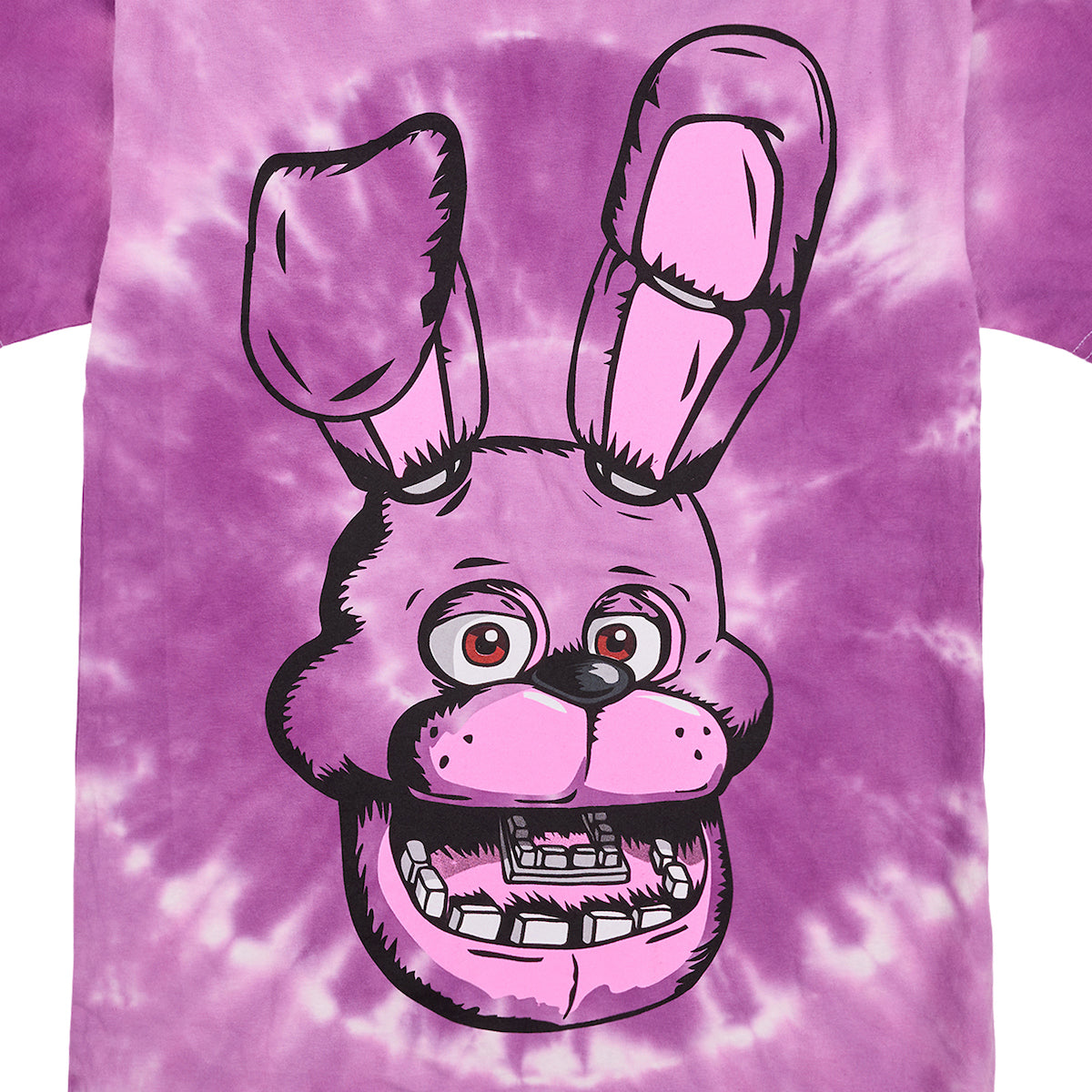Five Nights At Freddy's Bonnie Face Men's Purple Spiral Spiral Tie-Dye Crew Neck Short Sleeve T-shirt