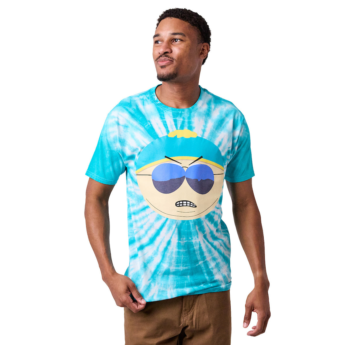 South Park Eric Cartman Men's Blue Tie Dye Short Sleeve Tee