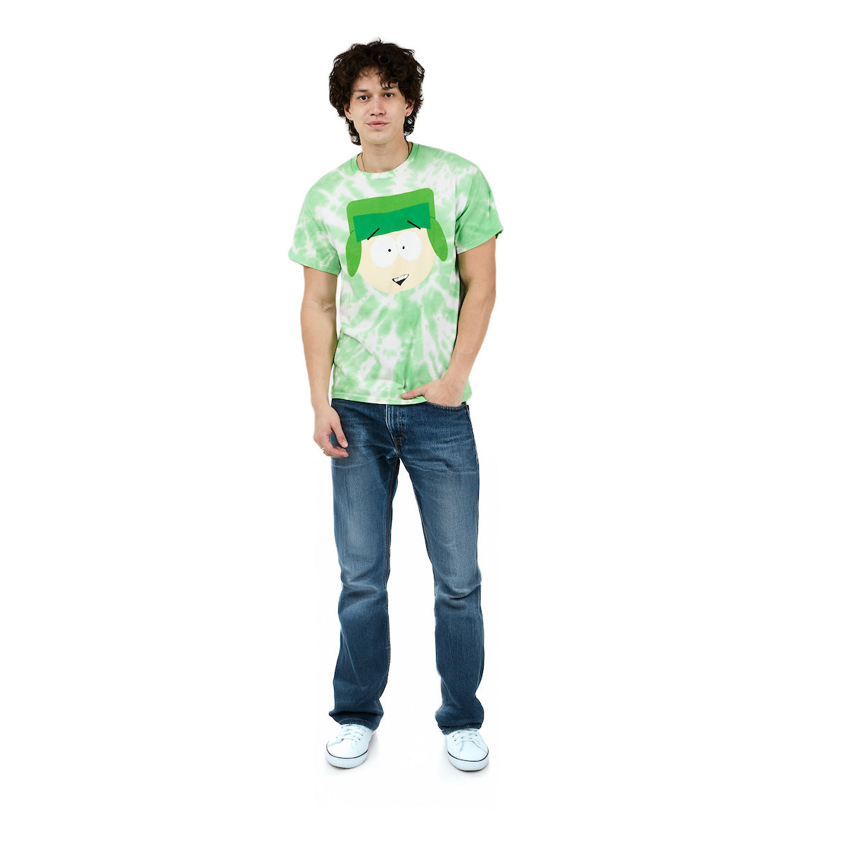 South Park Kyle Adult Green Spiral Tie Dye Short Sleeve Tee