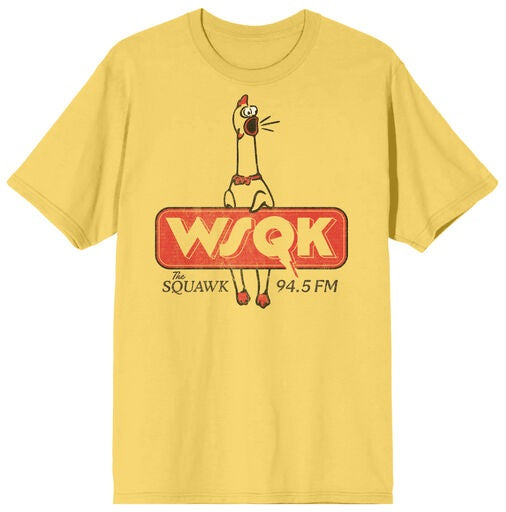 Stranger Things WSQK 94.5 FM Radio promo on Yellow Short Sleeve Tee