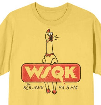 Stranger Things WSQK 94.5 FM Radio promo on Yellow Short Sleeve Tee