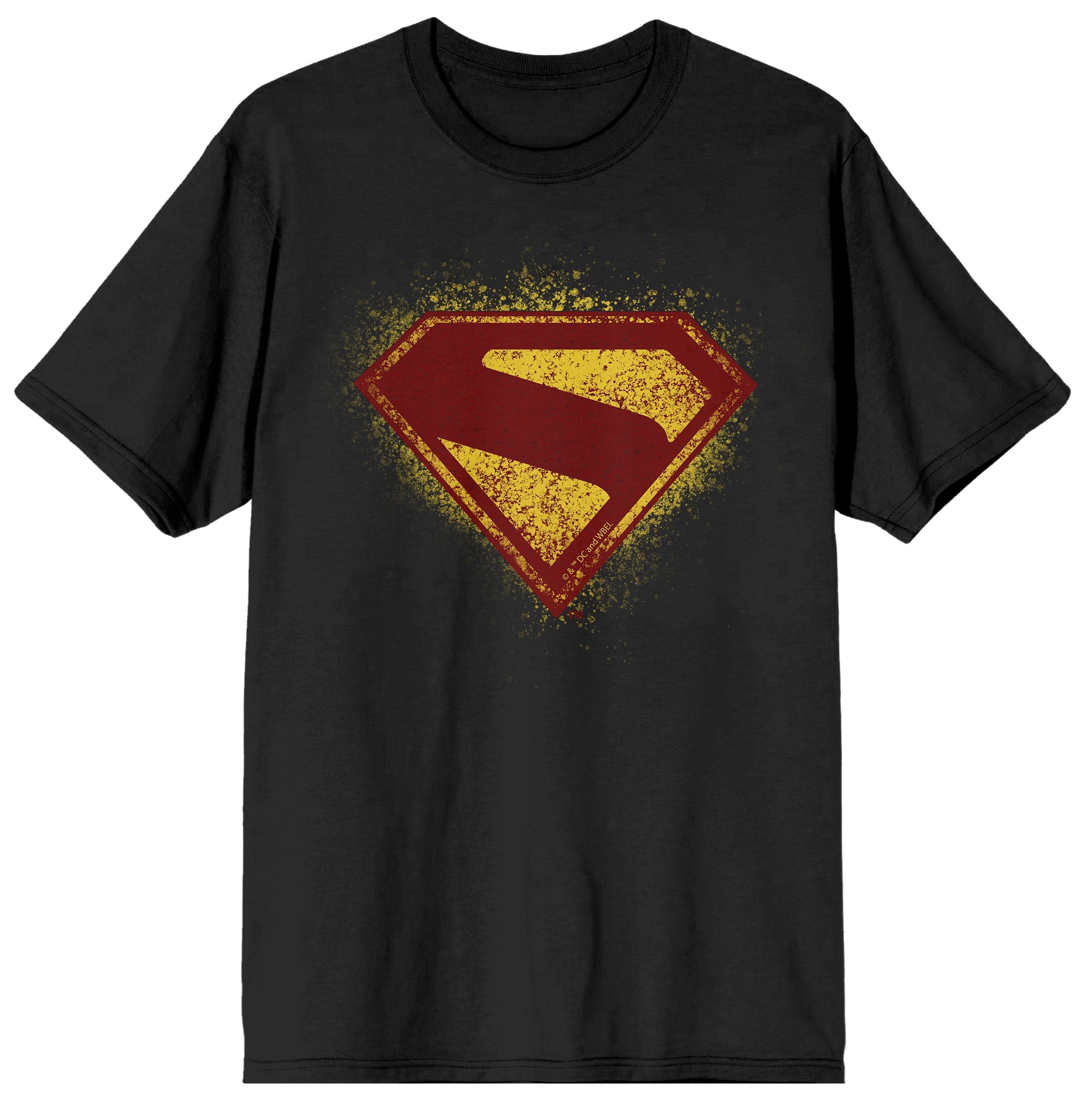 Superman 2025 Logo Adult Black Crew Neck Short Sleeve T-shirt