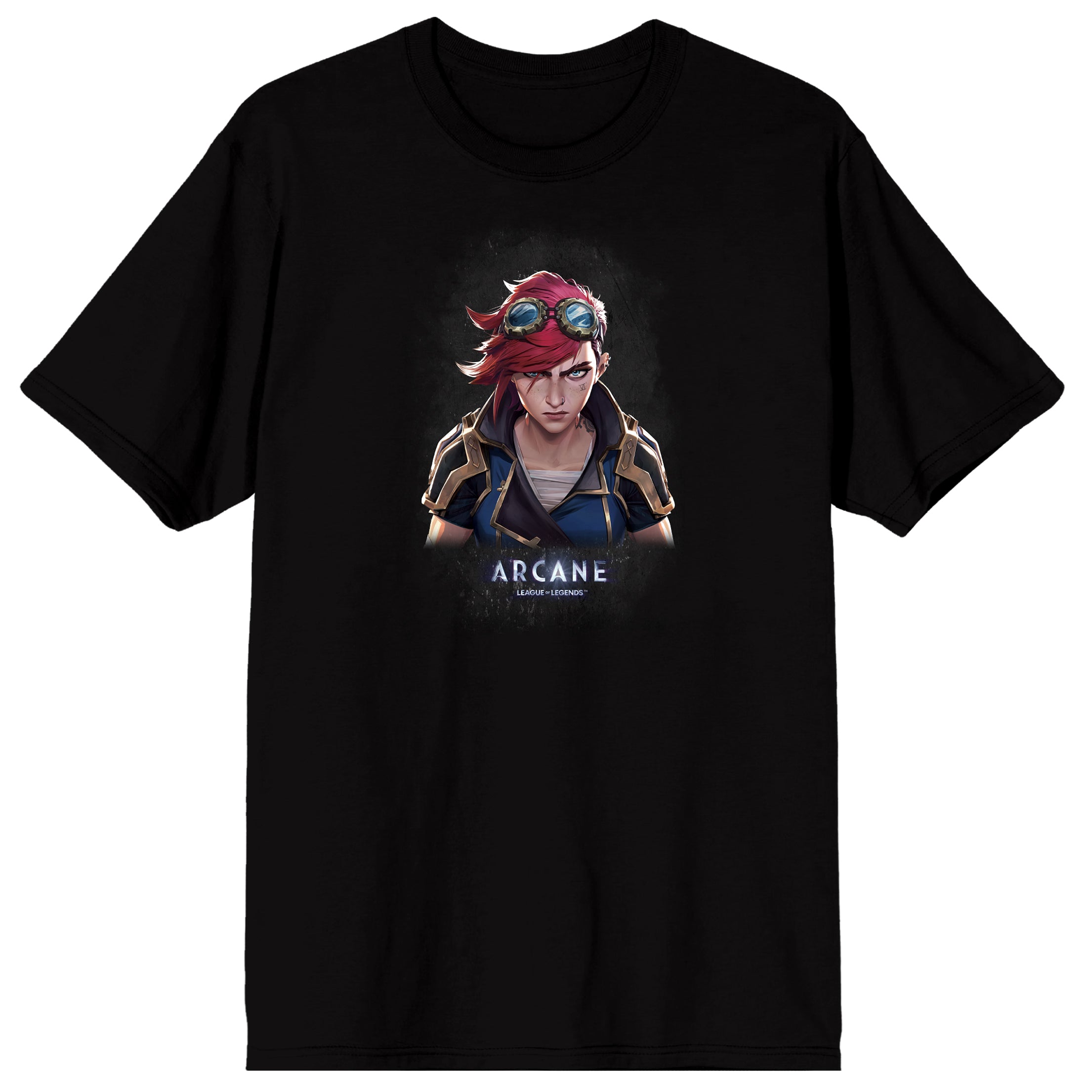 Arcane: League of Legends Vi Close-Up Graphic Men's Black Short Sleeve Tee
