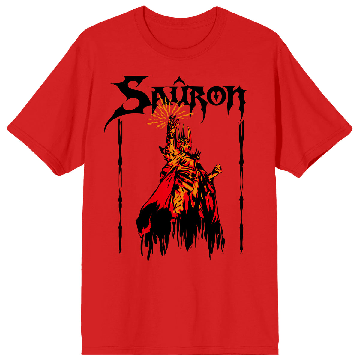 Lord Of The Rings Sauron Adult Red Crew Neck Short Sleeve T-shirt