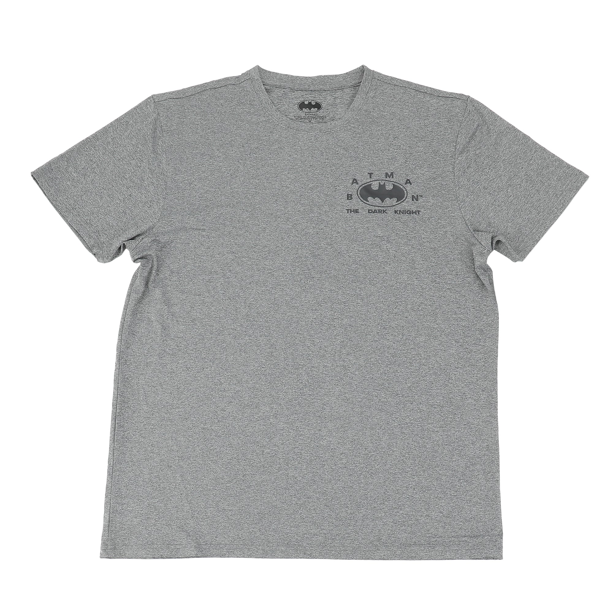 Batman Defender Of Gotham City Logo Men's Athletic Heather Crew Neck Short Sleeve Gym Performance Tee Shirt