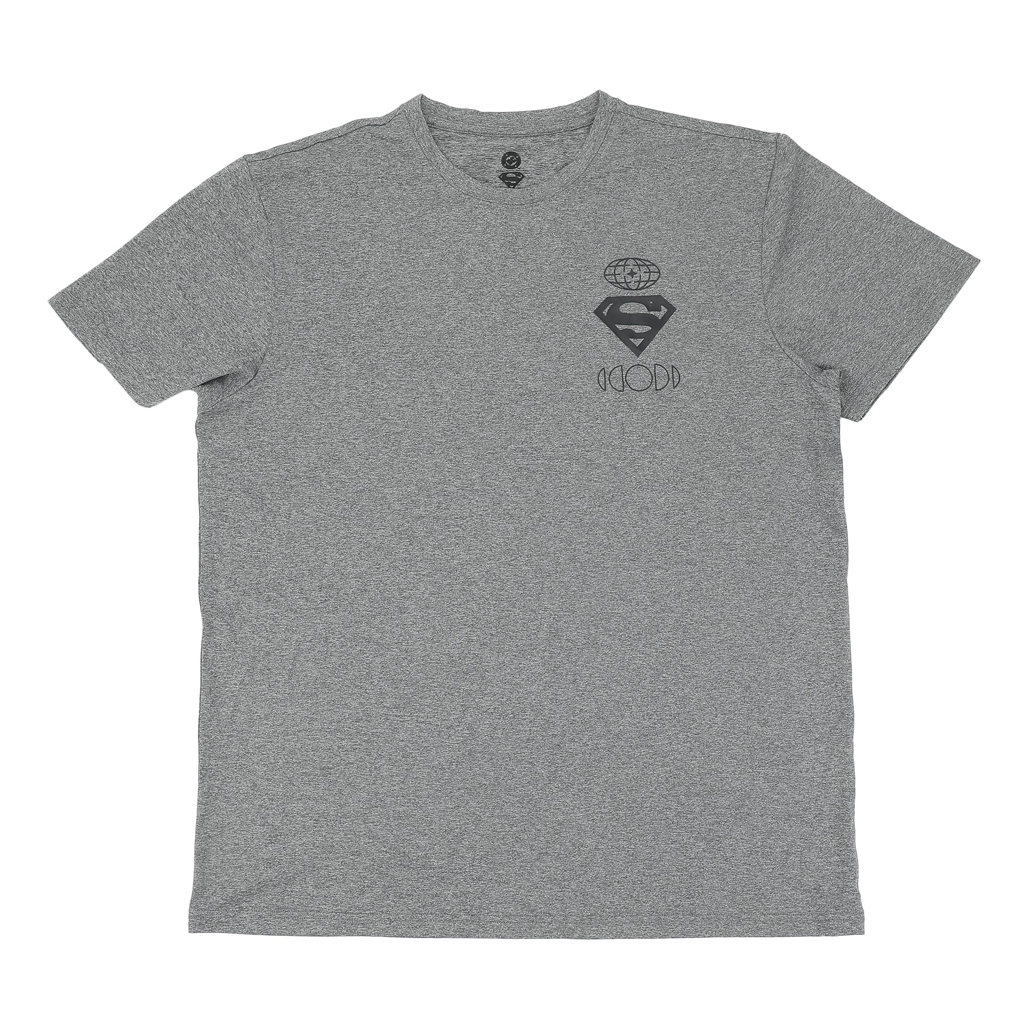 Superman Higher And Higher Logo Men's Athletic Heather Crew Neck Short Sleeve Performance Tee