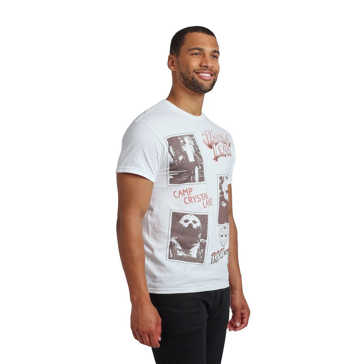 Friday The 13th Jason Photo Art Men's White Crew Neck Short Sleeve T-shirt