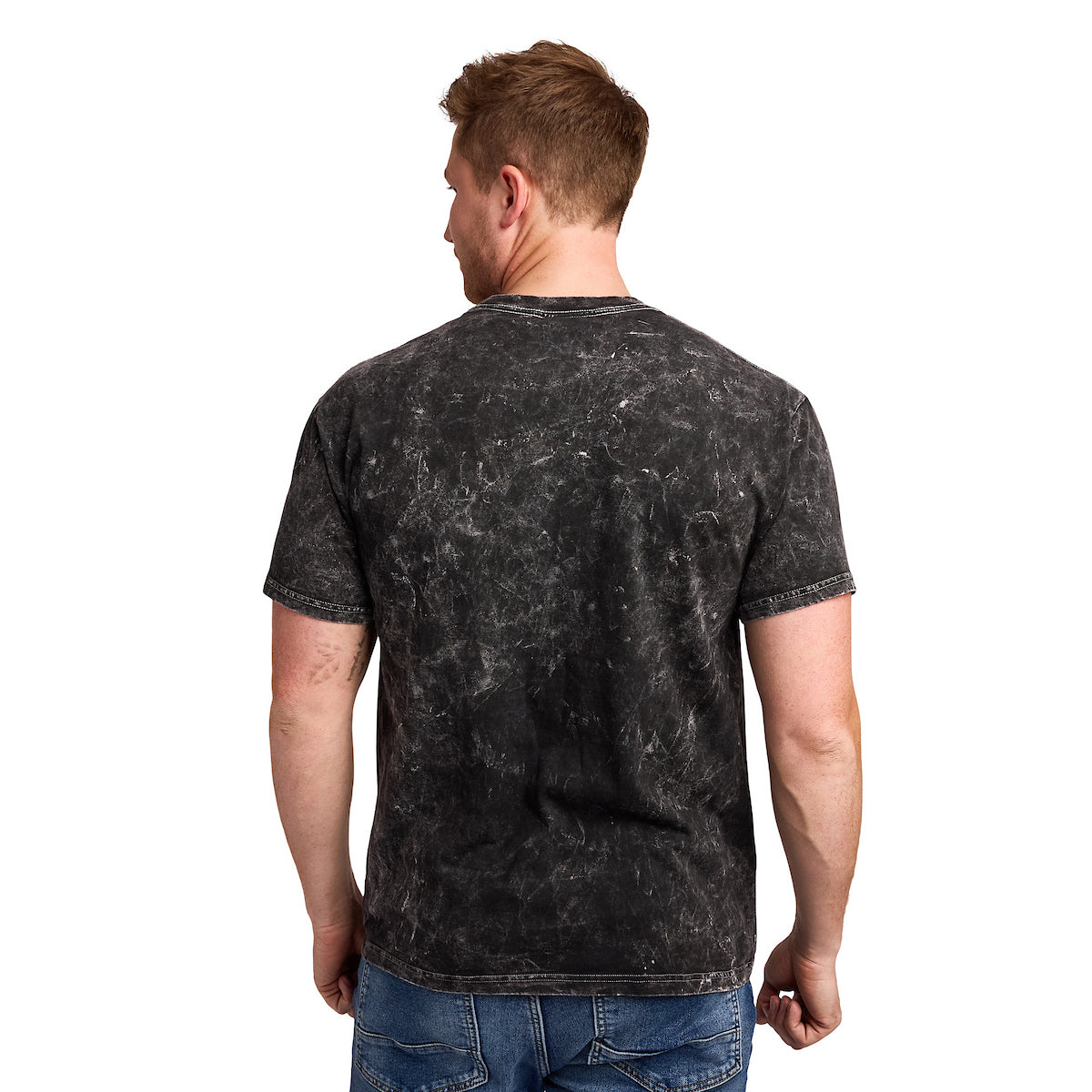 Five Nights At Freddy's Mega PizzaPlex Chibi Group Shot Men's Black Mineral Wash Crew Neck Short Sleeve T-shirt
