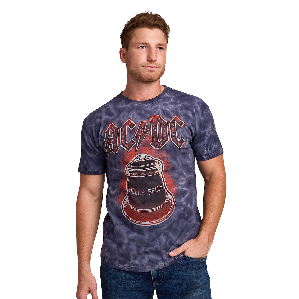 AC/DC Hells Bells Men's Purple Cloud Wash Short Sleeve Tee