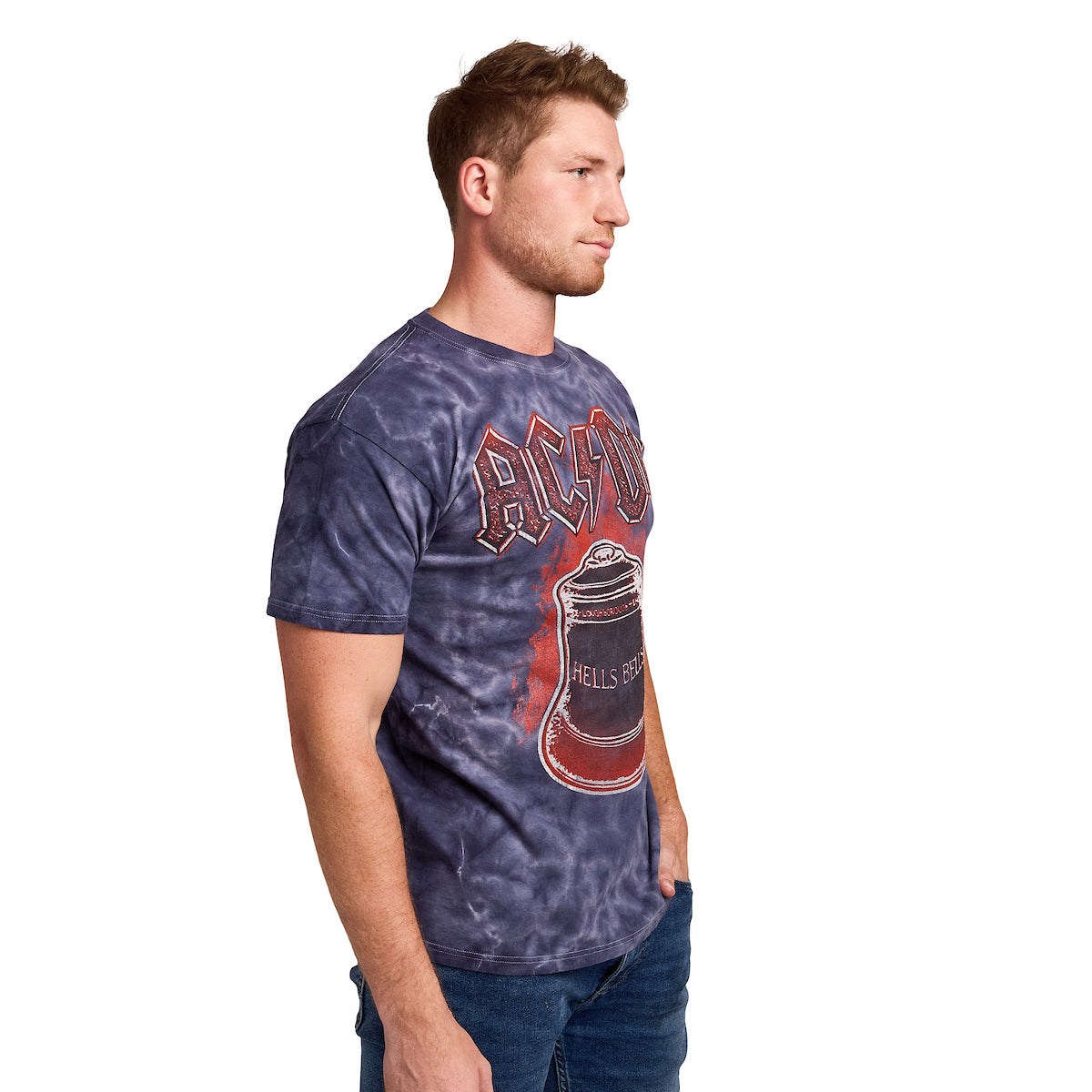 AC/DC Hells Bells Men's Purple Cloud Wash Short Sleeve Tee
