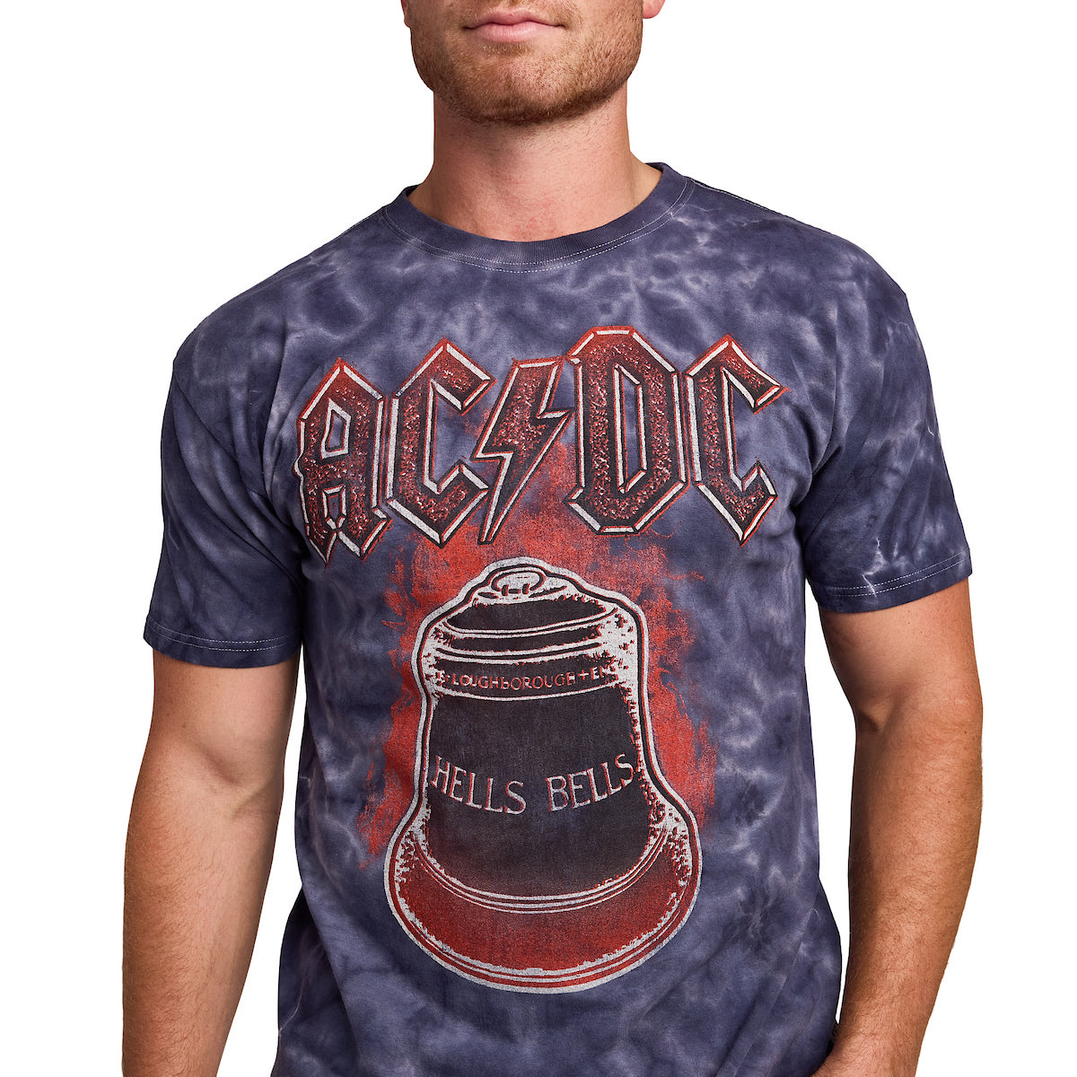 AC/DC Hells Bells Men's Purple Cloud Wash Short Sleeve Tee