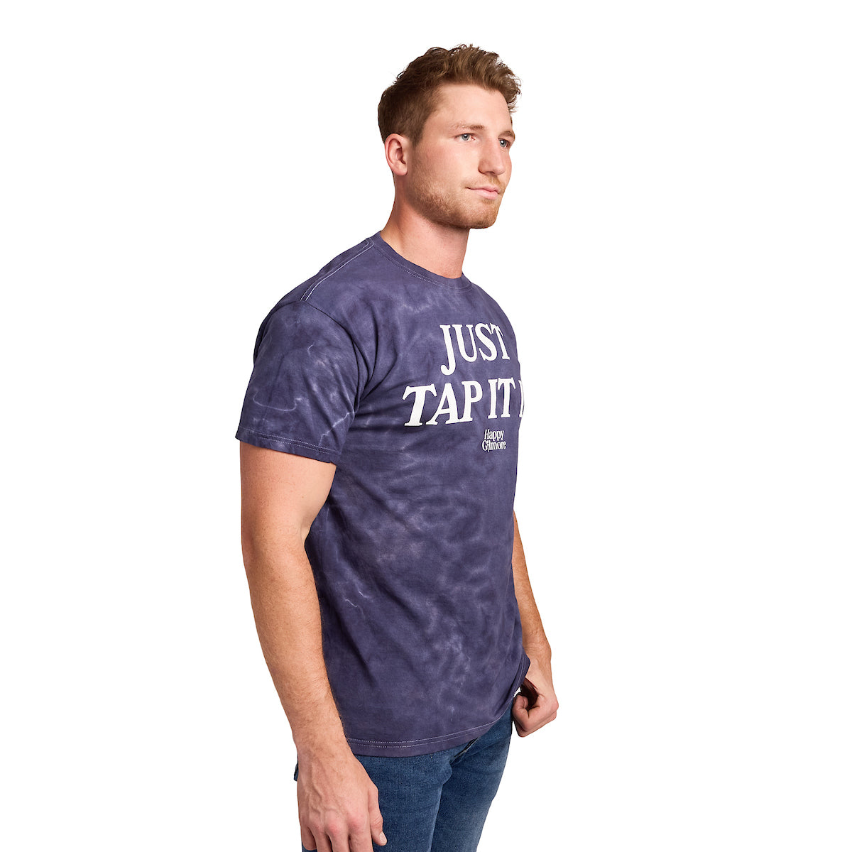 Happy Gilmore Just Tap It In Men's Dark Blue Mineral Wash Oversized Crew Neck Short Sleeve T-shirt